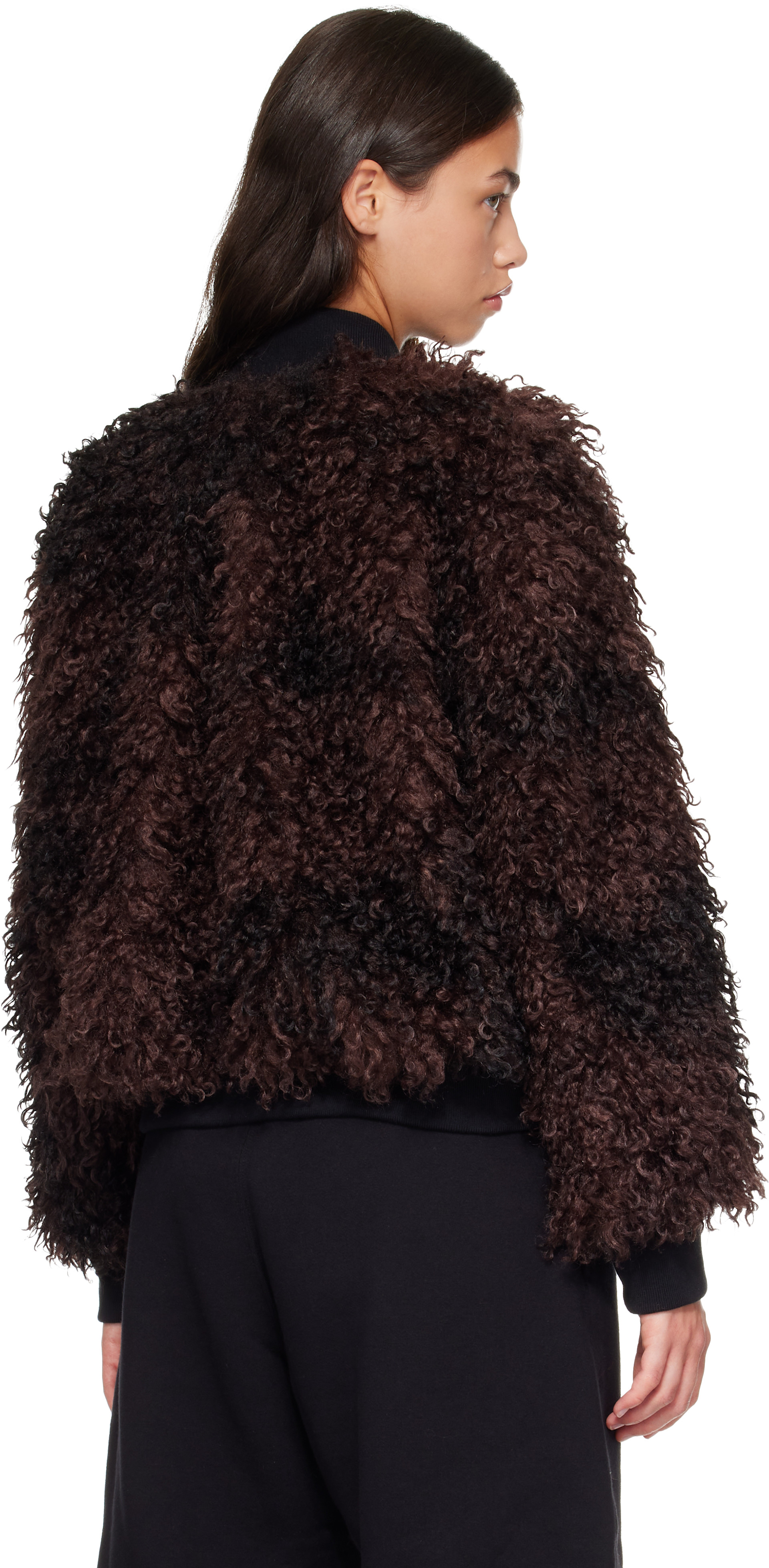 sacai - Blouson brun en molleton