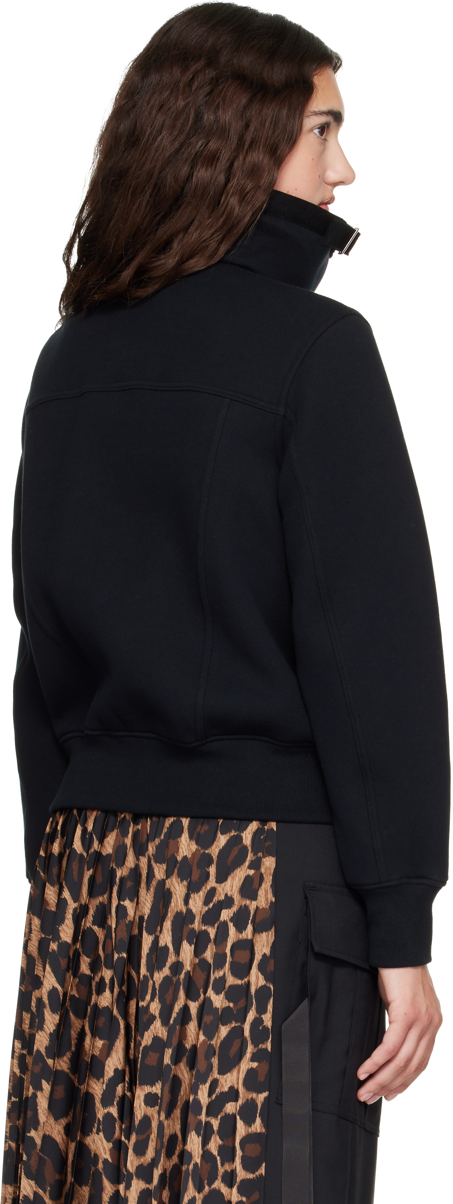 sacai: Black Sponge Sweat Blouson Jacket | SSENSE
