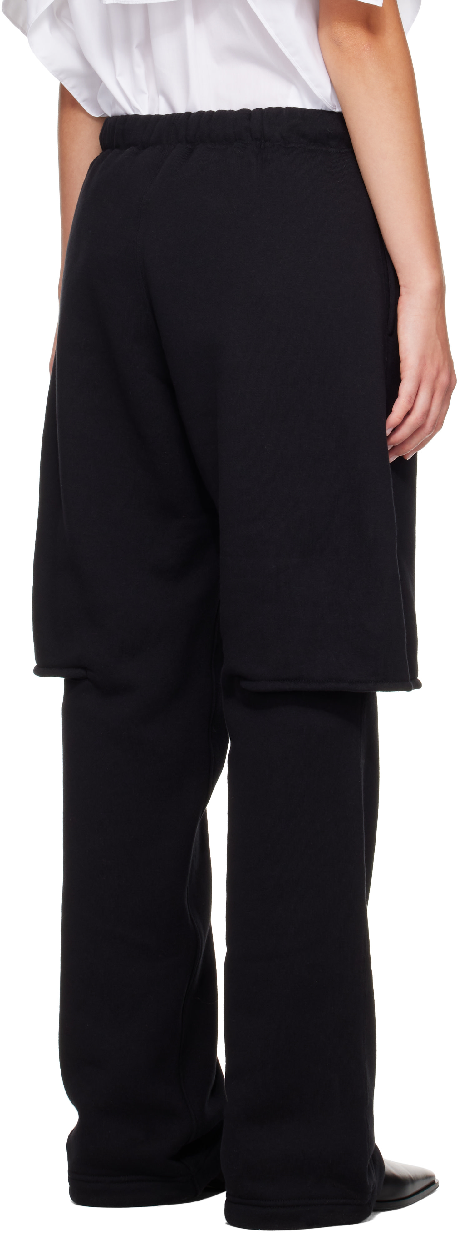 sacai: Black Cotton Jersey Lounge Pants | SSENSE