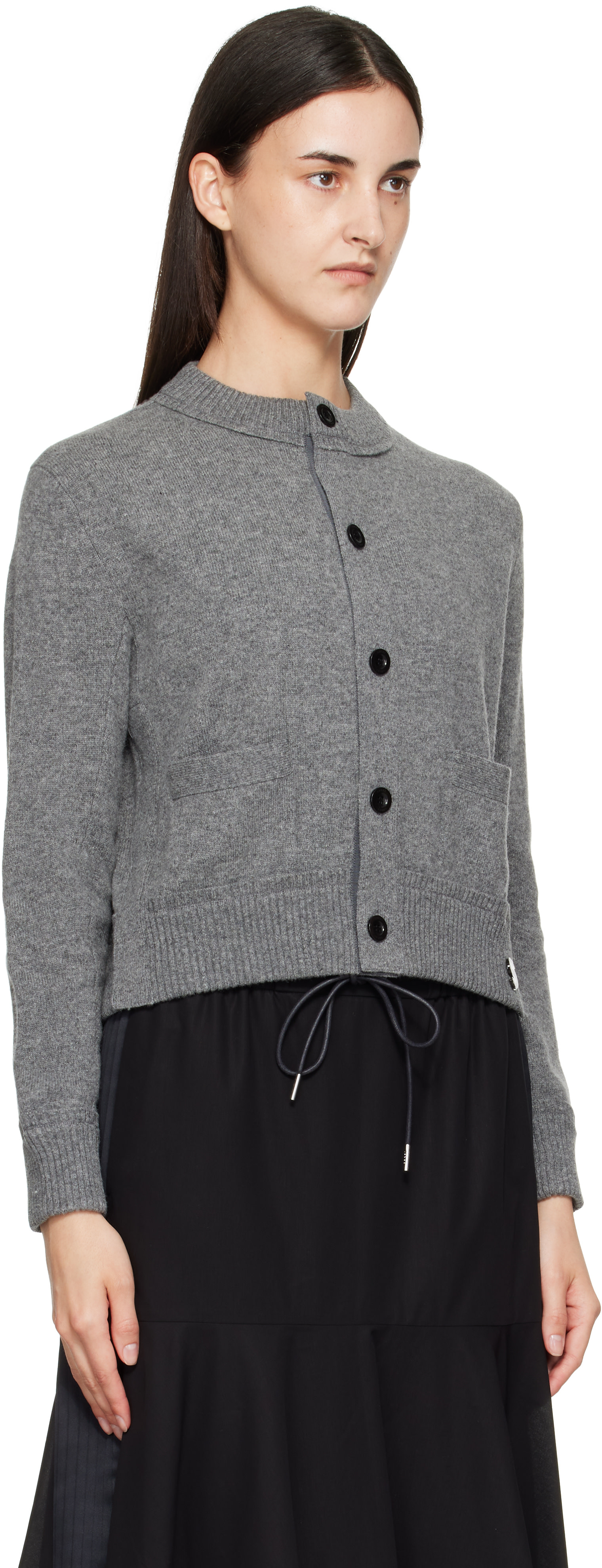 sacai: グレー Wool Knit カーディガン | SSENSE 日本