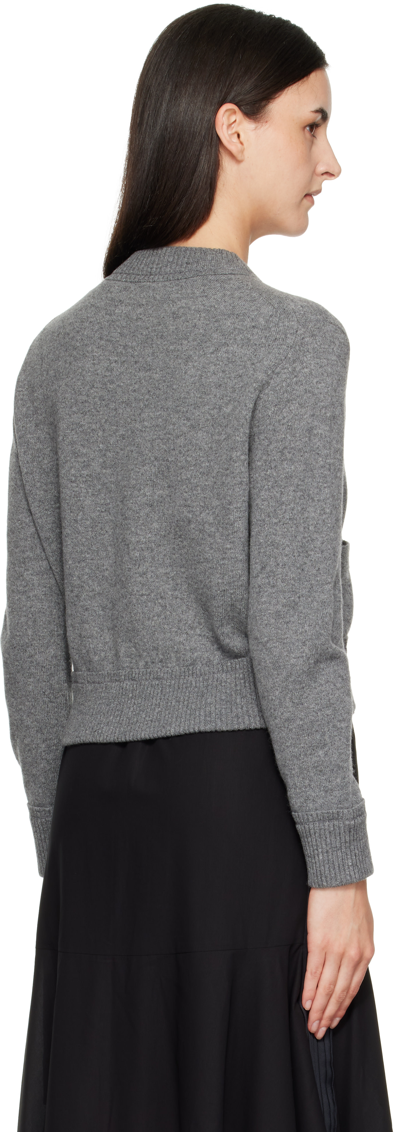 sacai: グレー Wool Knit カーディガン | SSENSE 日本