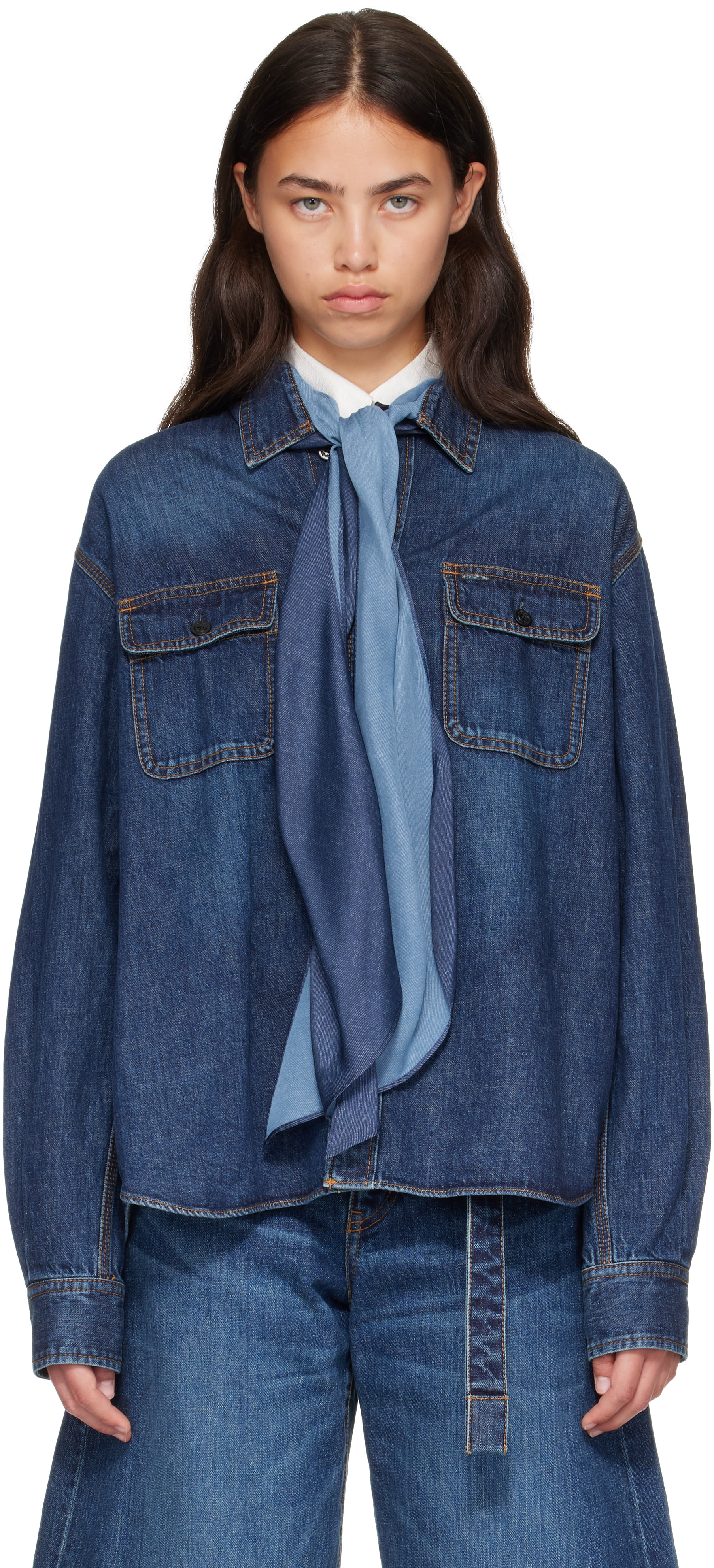 sacai - Chemise bleue en denim