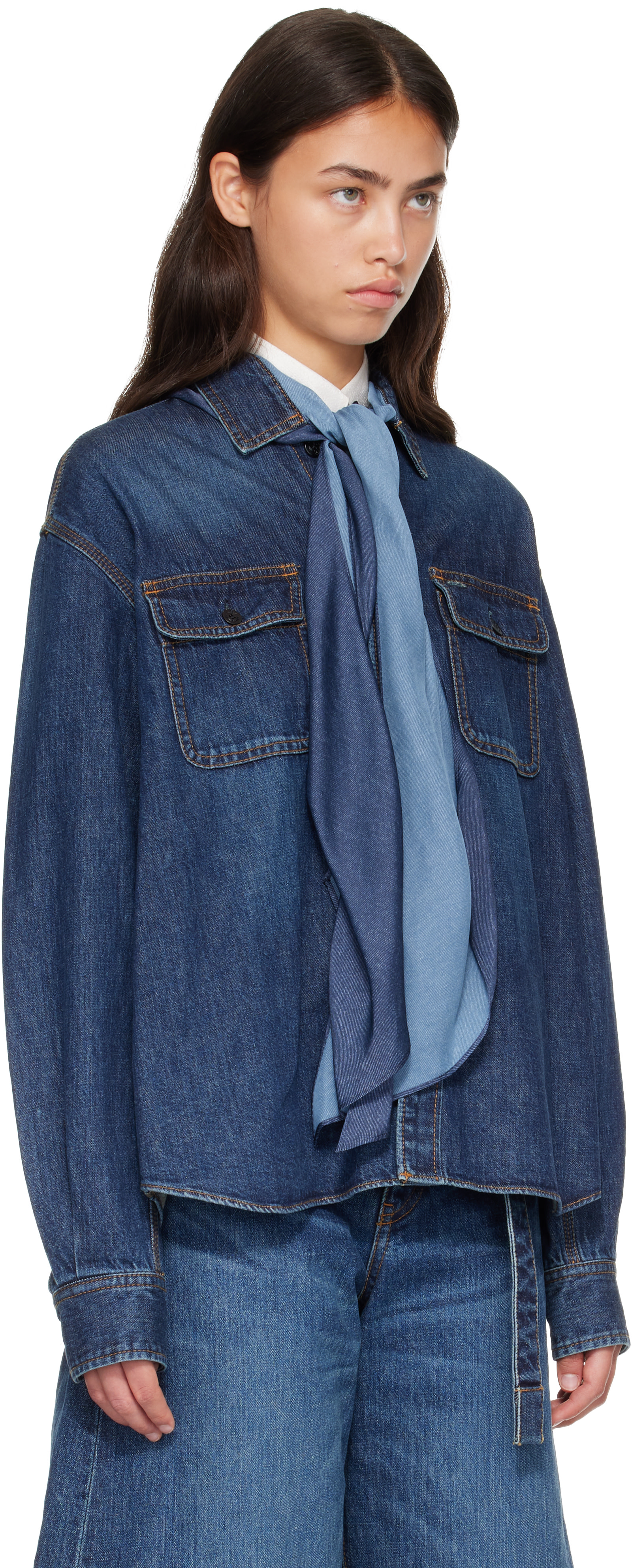 sacai - Chemise bleue en denim