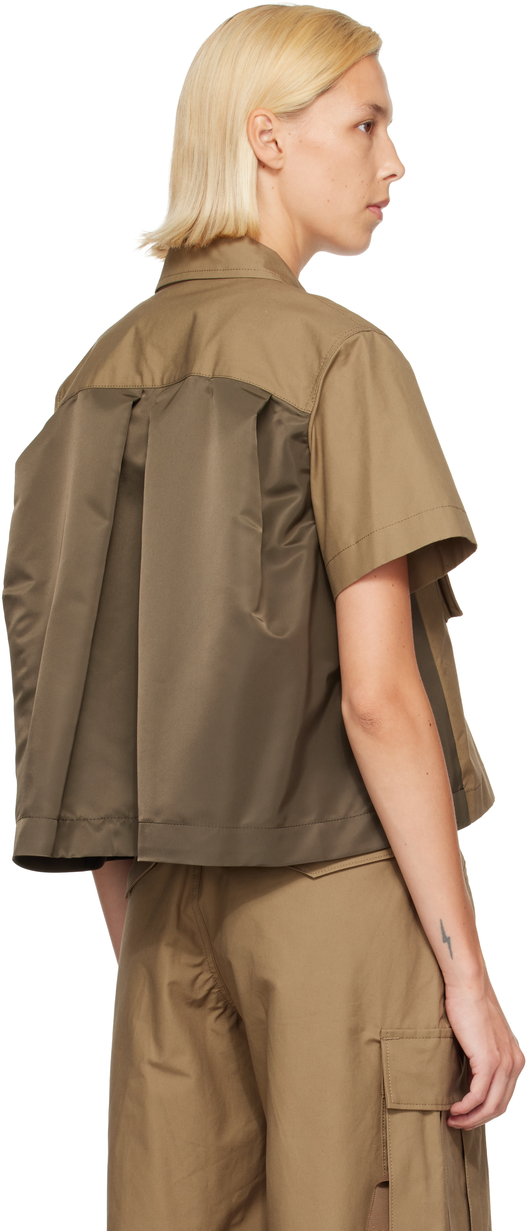sacai: Khaki Cotton Weather Shirt | SSENSE