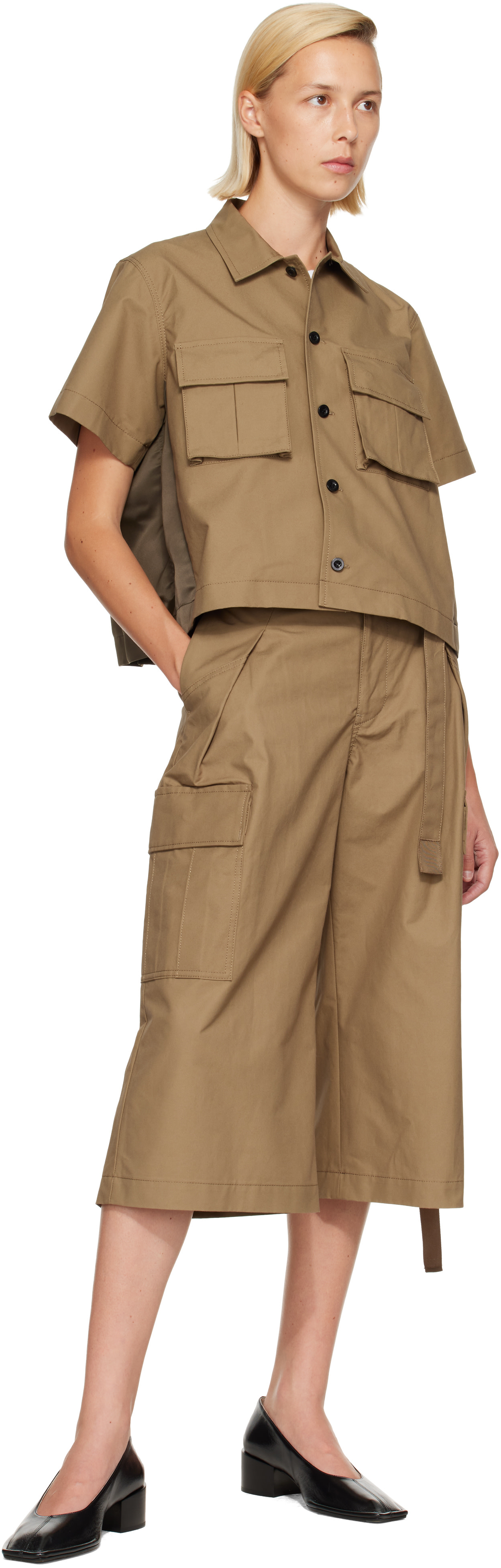 sacai: Khaki Cotton Weather Shirt | SSENSE