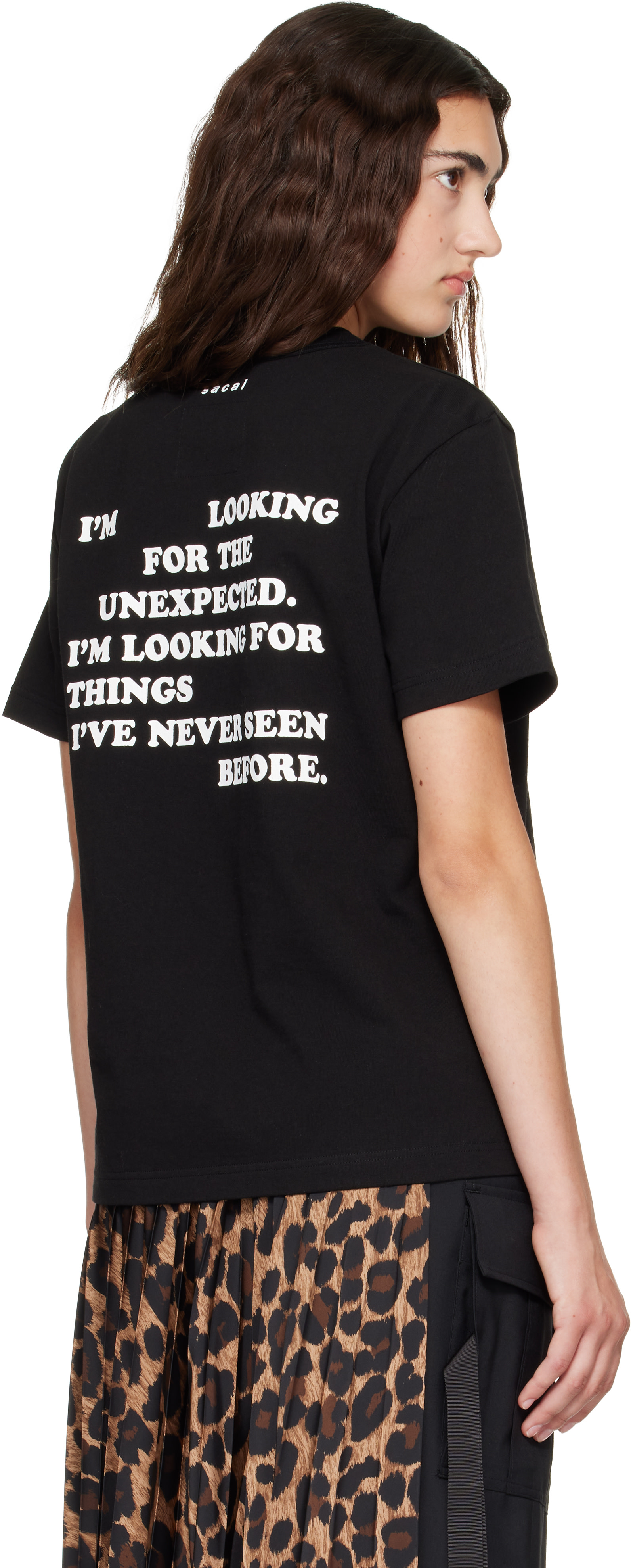sacai: Black Robert Mapplethorpe Tulip T-shirt | SSENSE