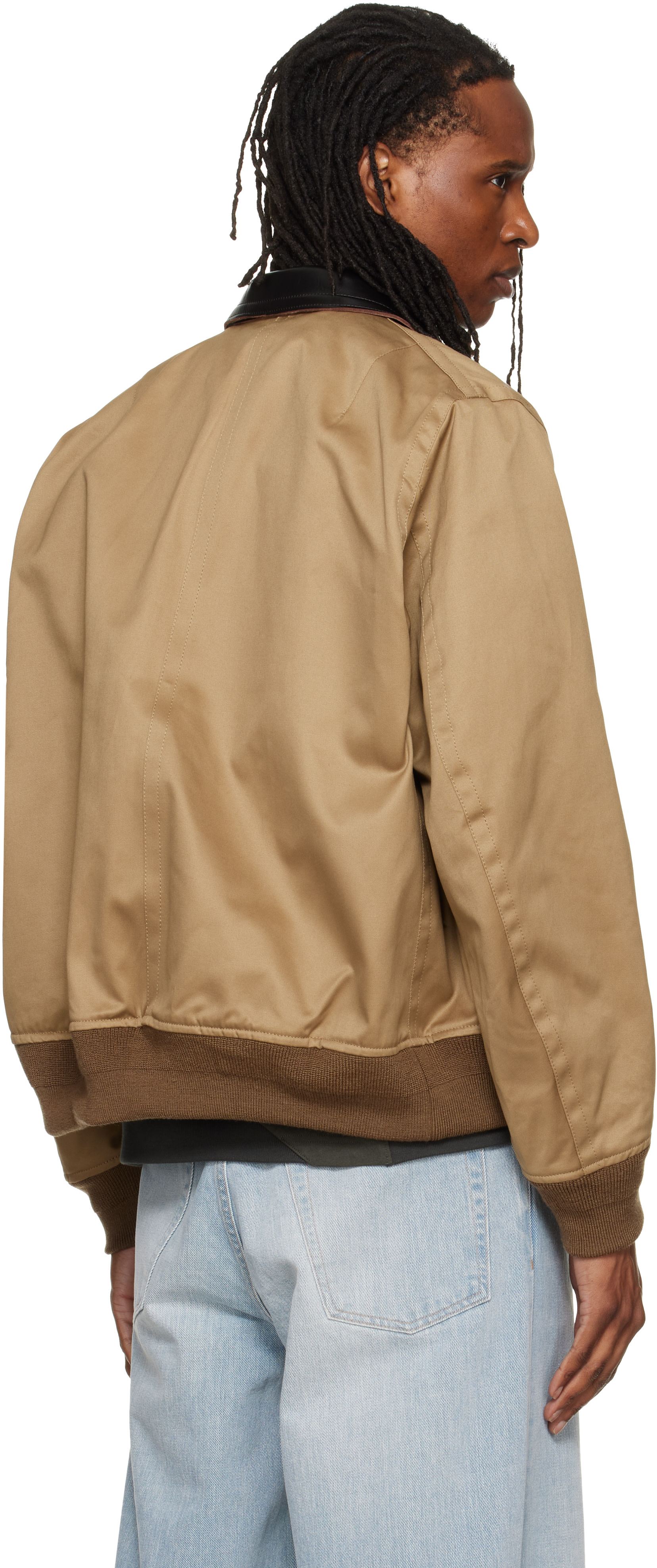 sacai: ベージュ コットン チノ ボンバージャケット | SSENSE 日本