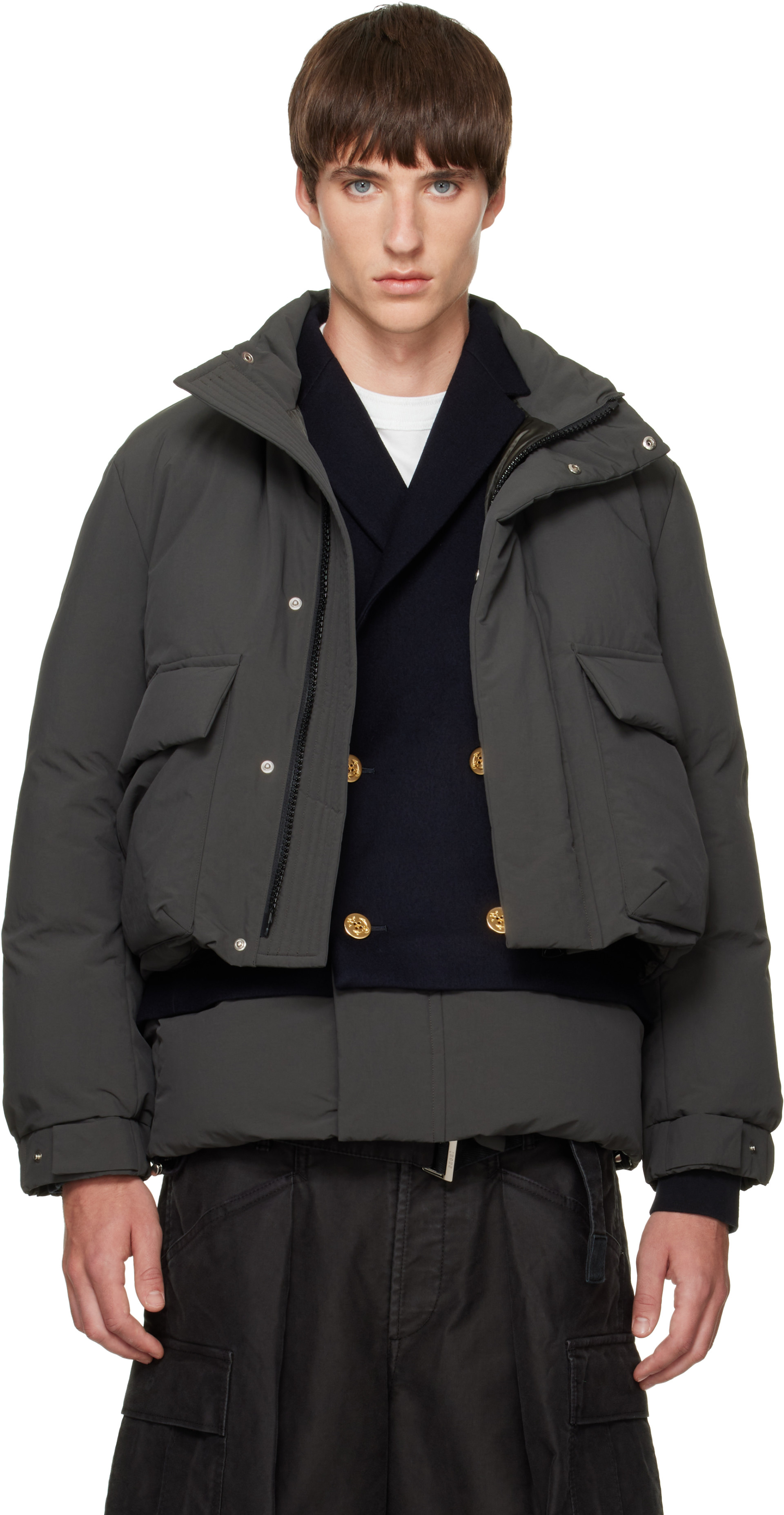 sacai - Green Down Puffer Blouson Jacket