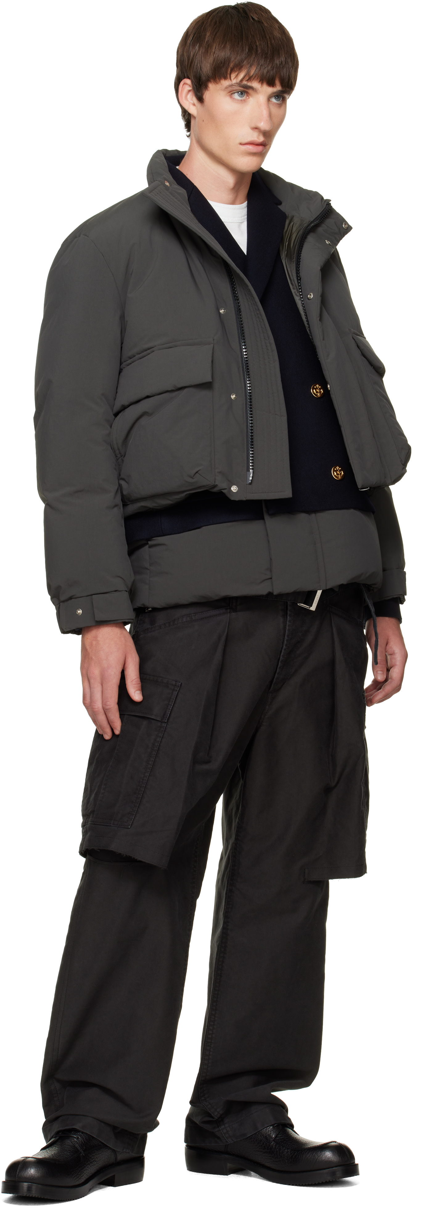 sacai - Green Down Puffer Blouson Jacket