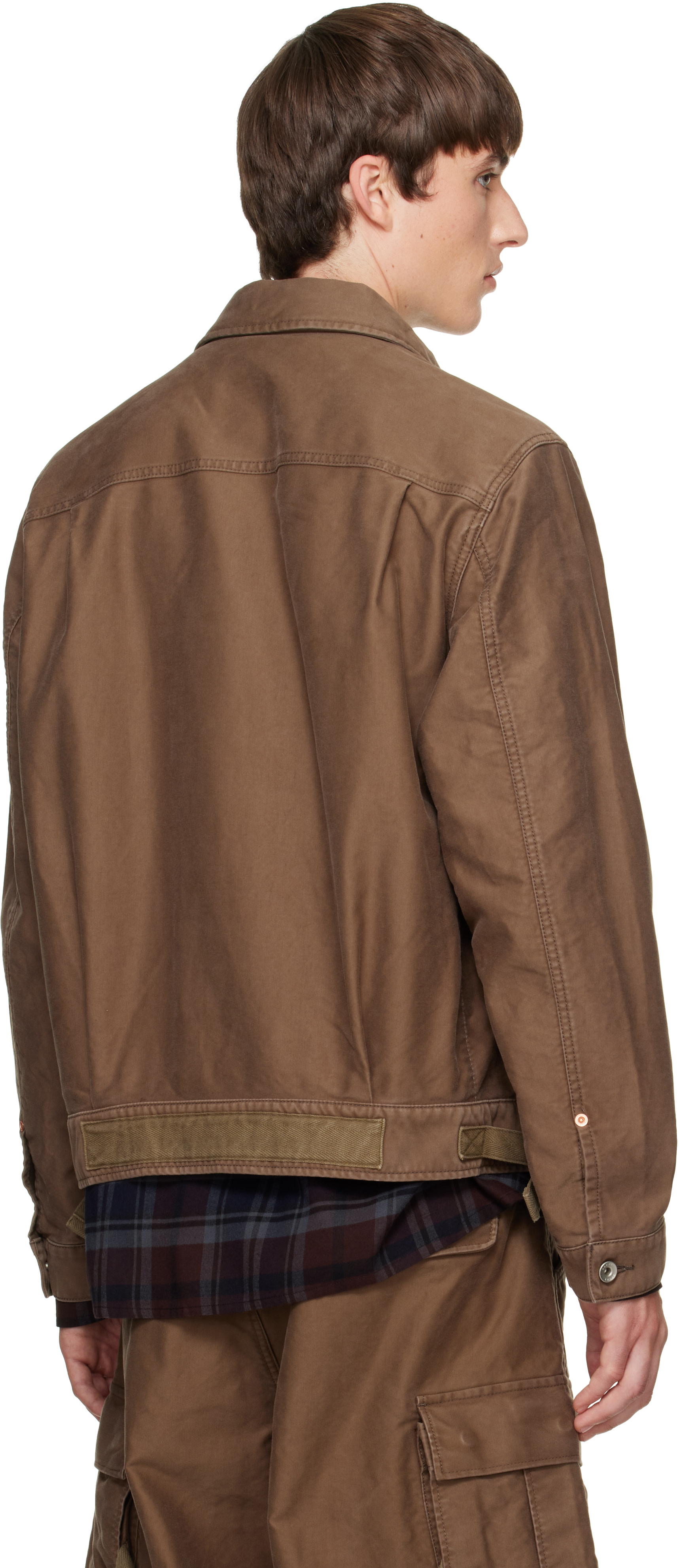 sacai - Brown Sueded Cotton Jacket