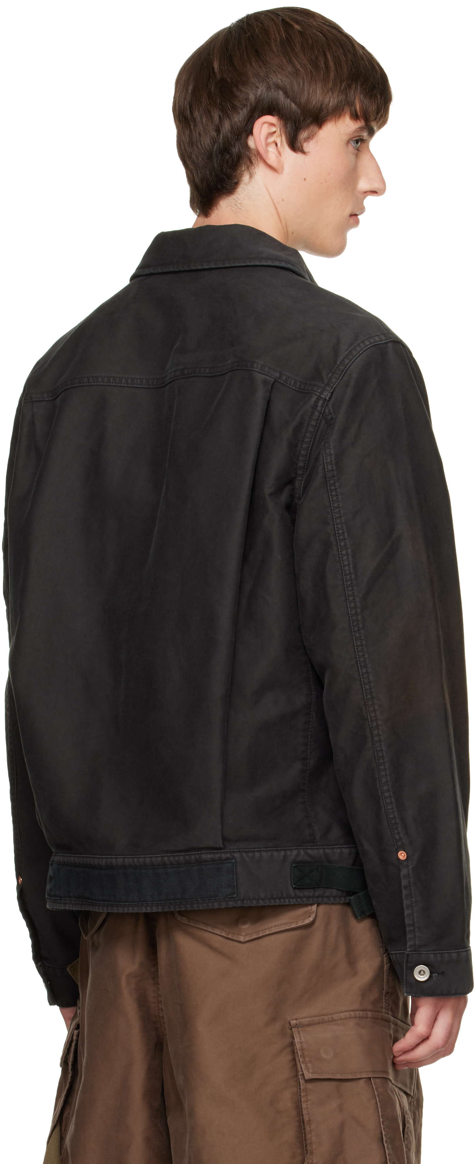 sacai - Black Sueded Cotton Jacket