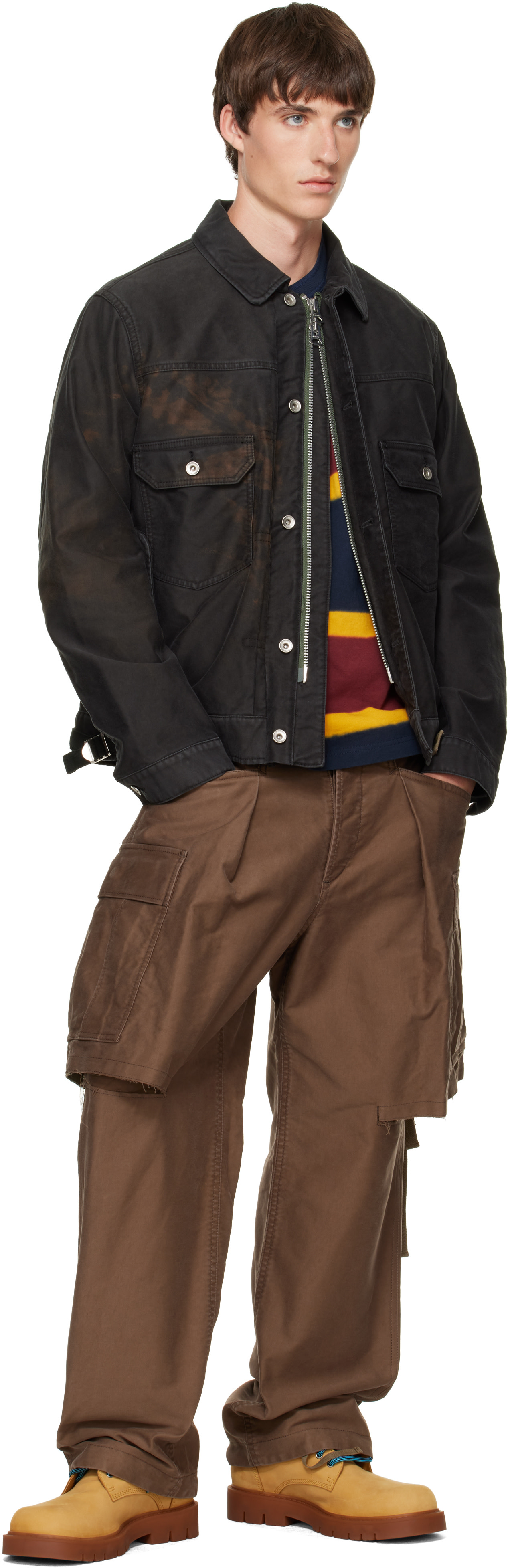 sacai - Black Sueded Cotton Jacket