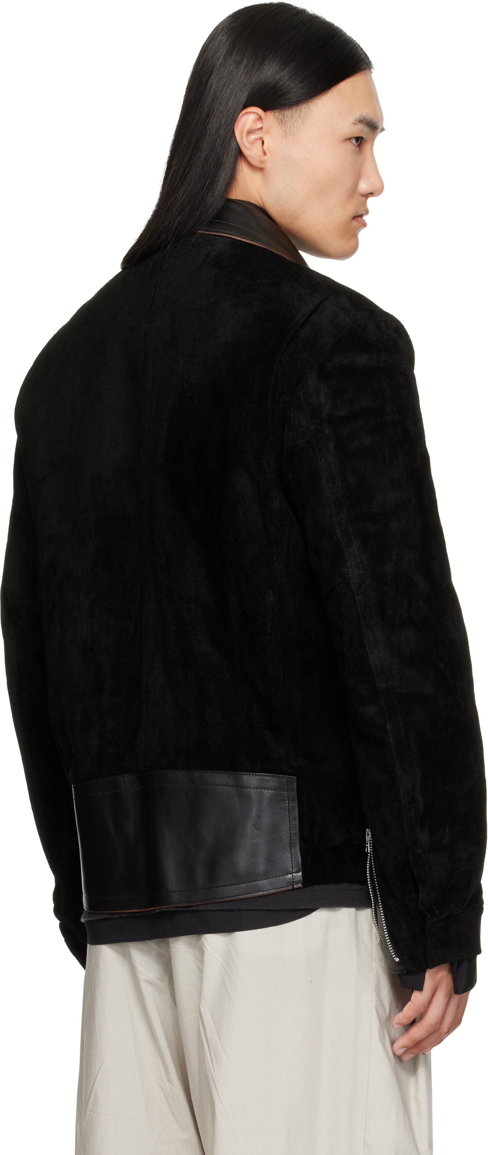 sacai - Black Suede Blouson Jacket