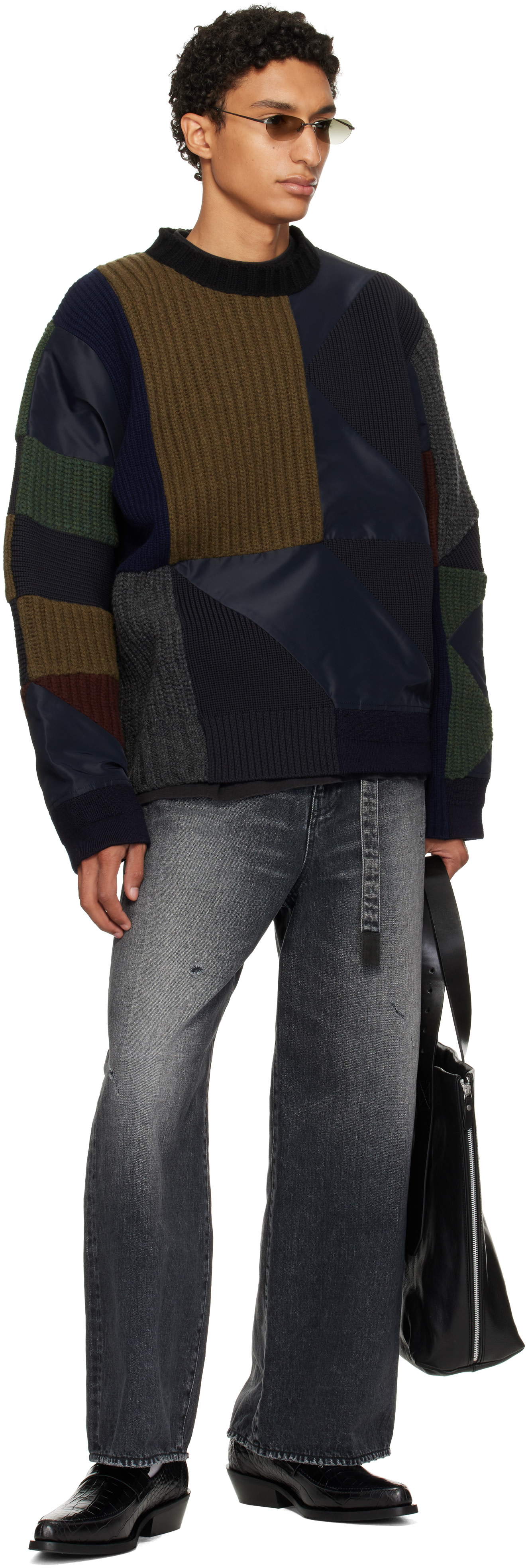 sacai - 灰色 Wide 牛仔裤