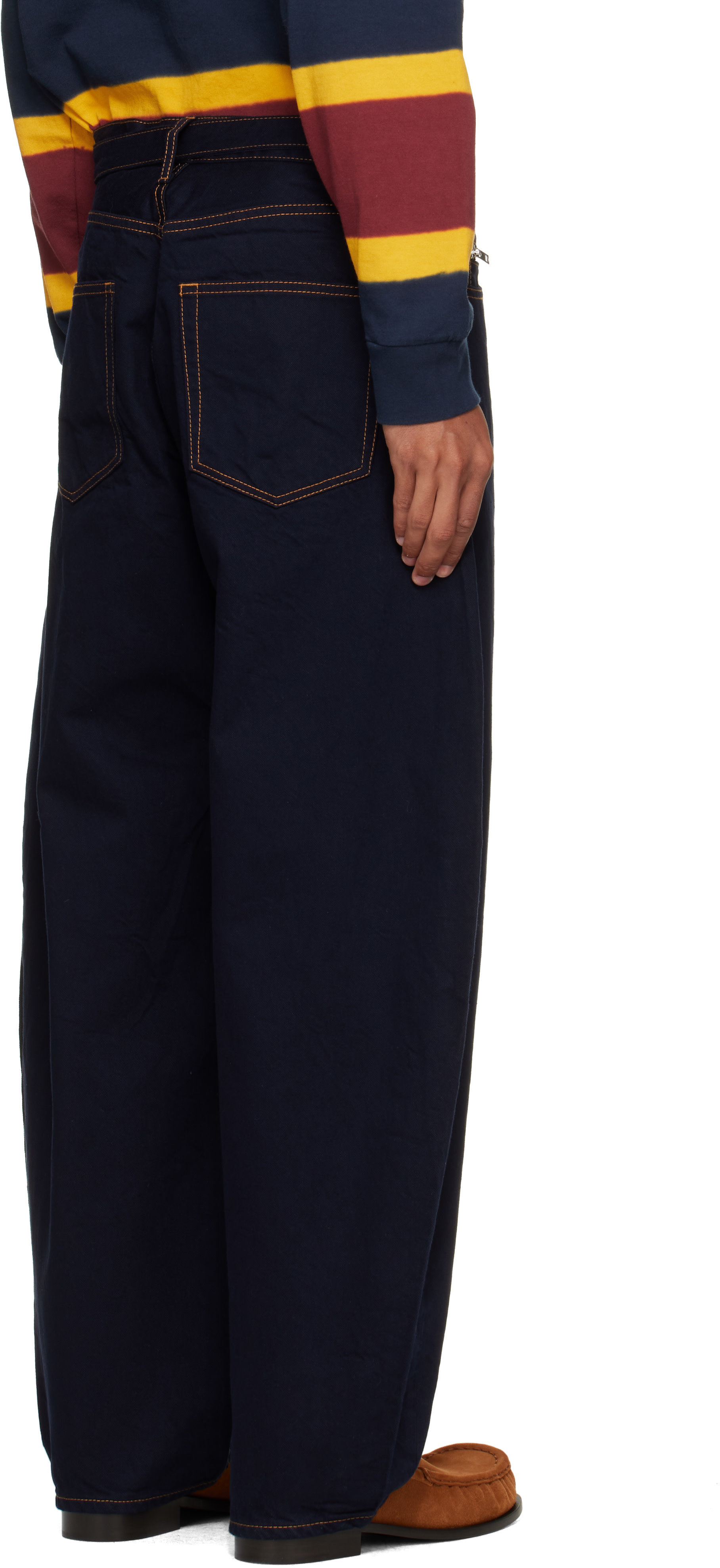 sacai - Navy Belted Jeans