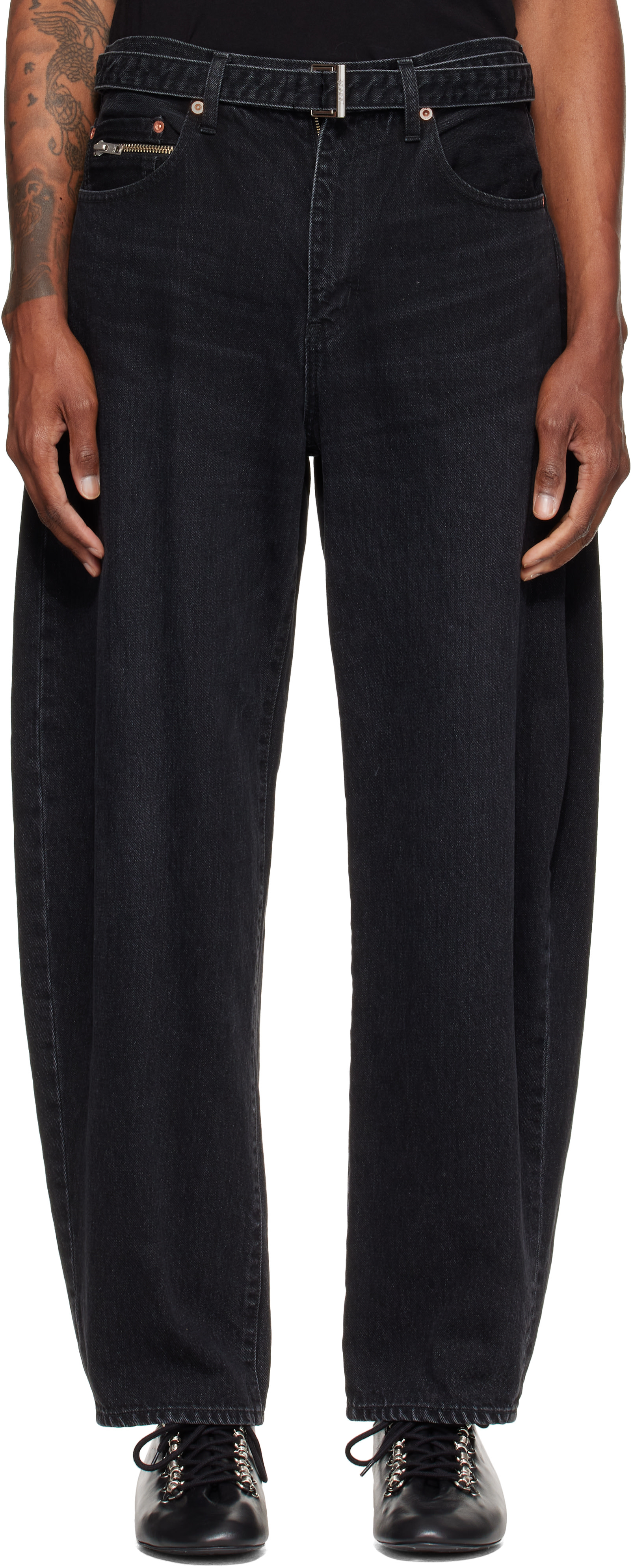 sacai - Black Belted Jeans