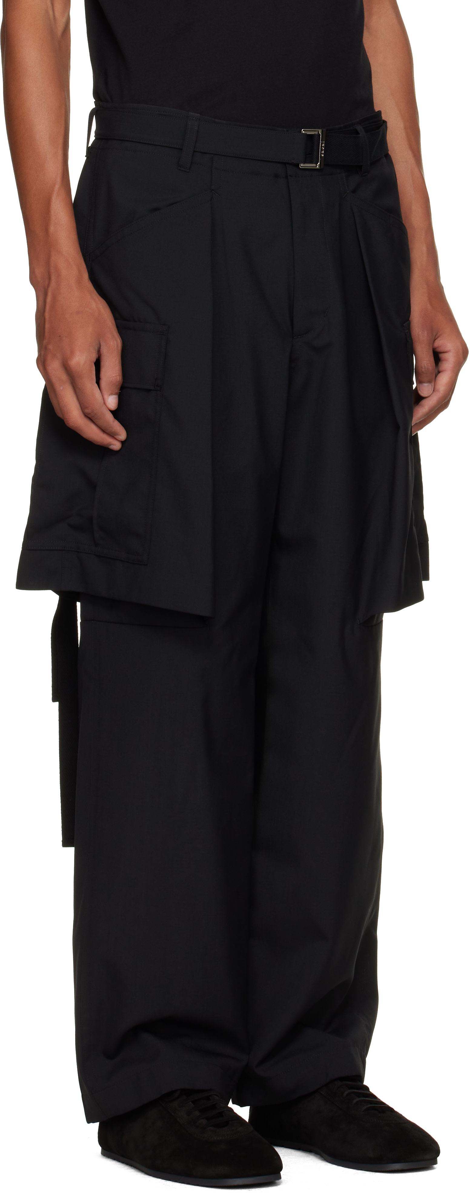 sacai - Black Suiting Cargo Pants