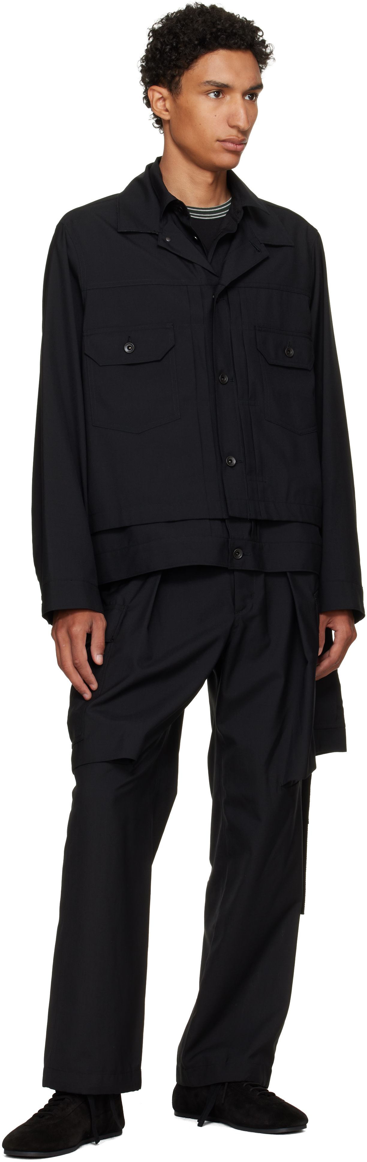 sacai - Black Suiting Cargo Pants
