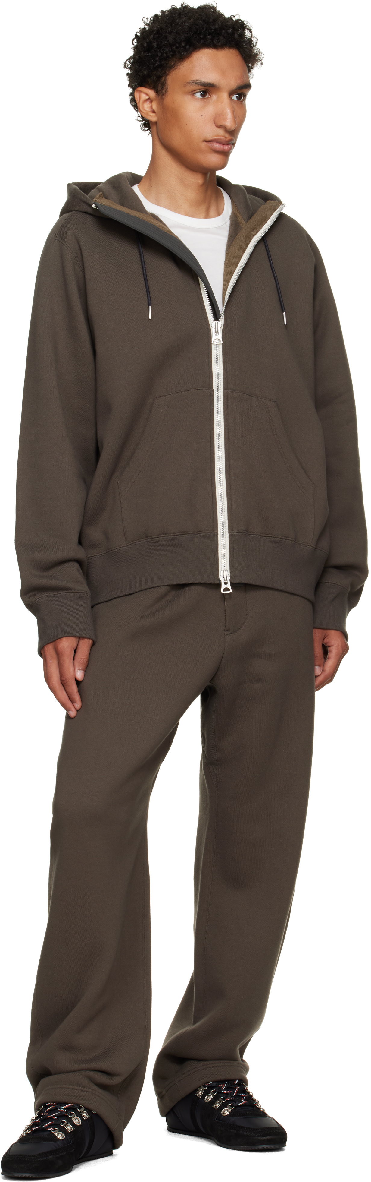 sacai: Khaki Cotton Jersey Sweatpants | SSENSE