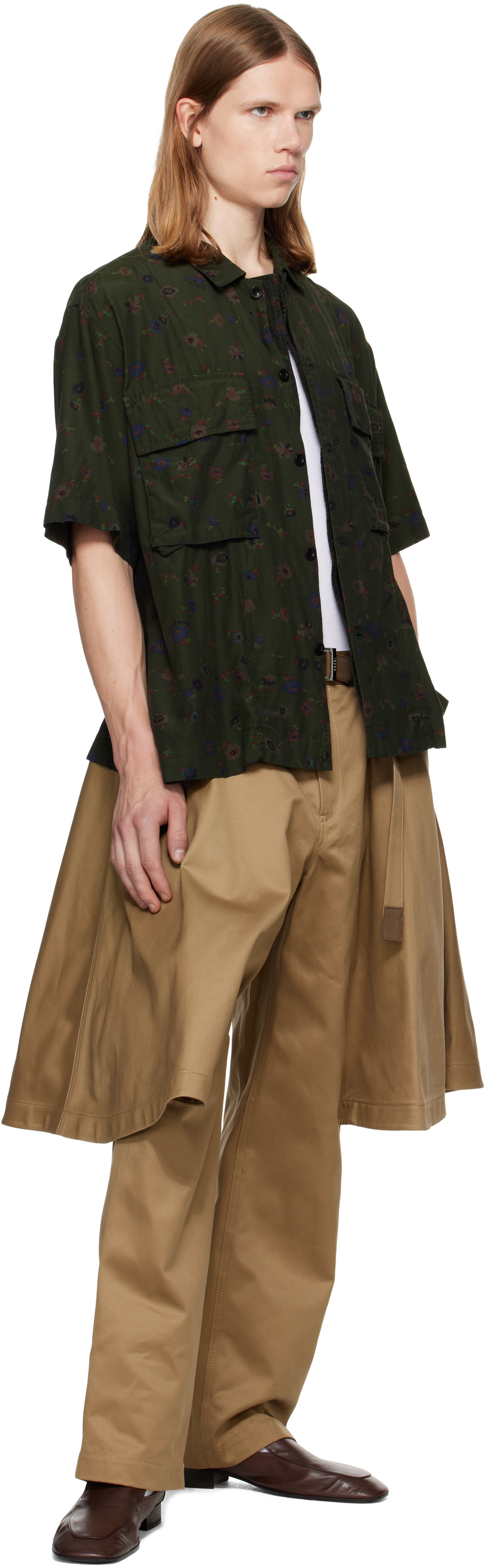 sacai: Beige Cotton Chino Trousers | SSENSE