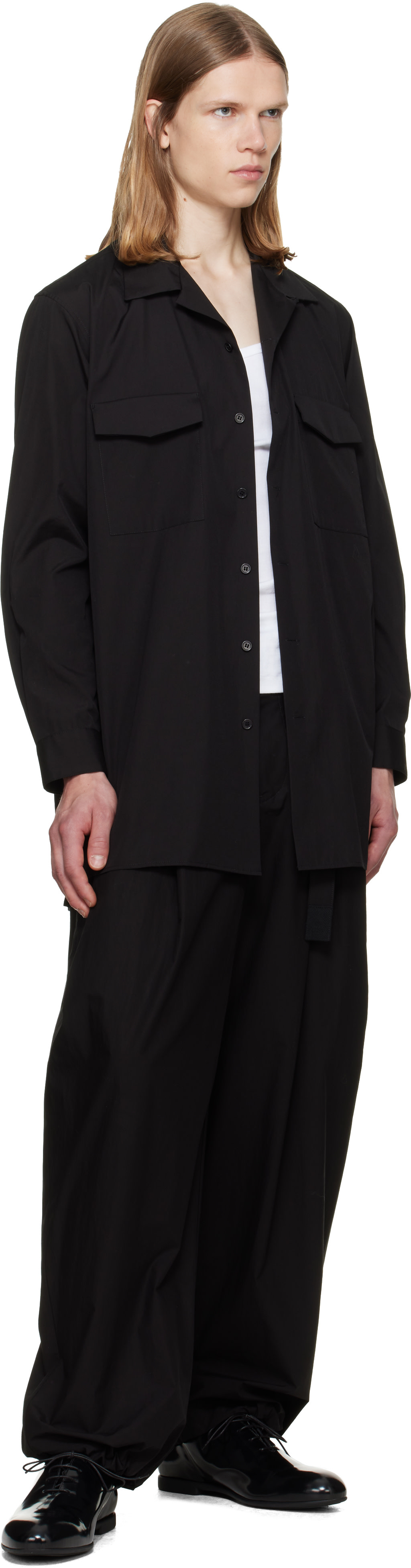 23aw sacai トラウザー　 スラックス RIER オーラリー sacai: ブラック コットン タイプライター トラウザーズ | SSENSE 日本