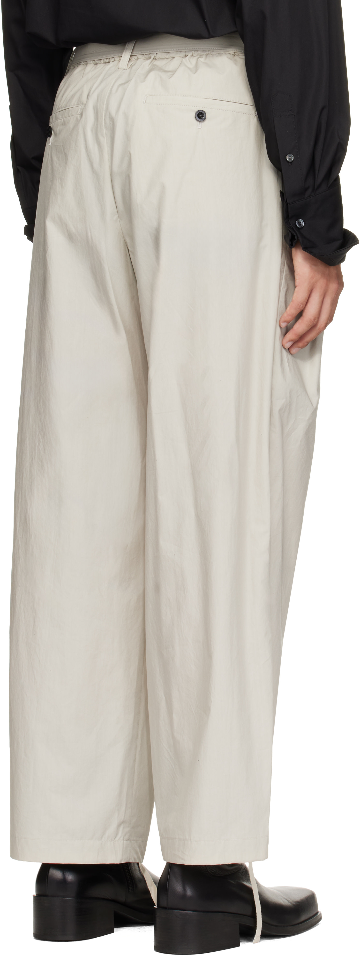 sacai - Pantalon Typewriter blanc cassé
