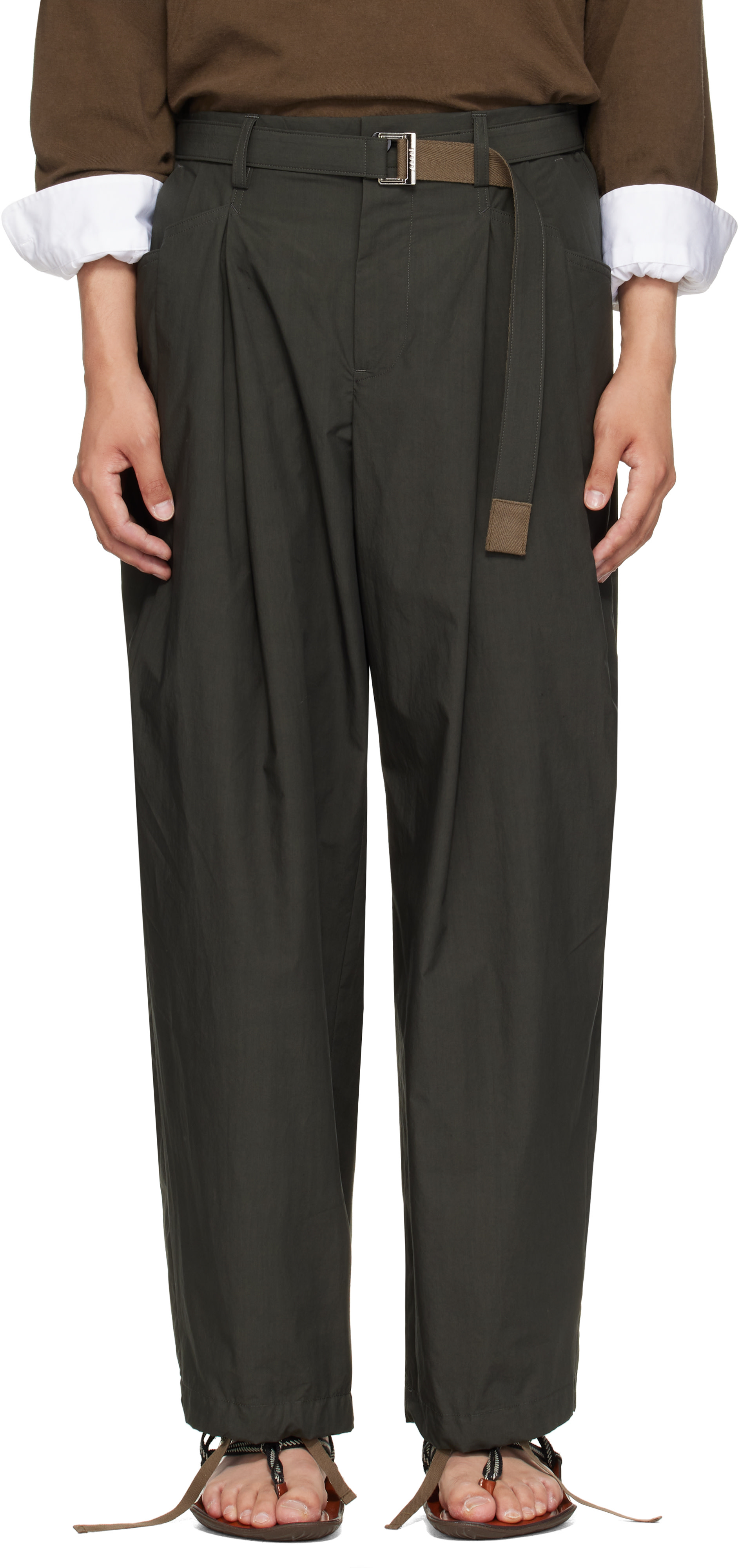 sacai - Pantalon Typewriter kaki