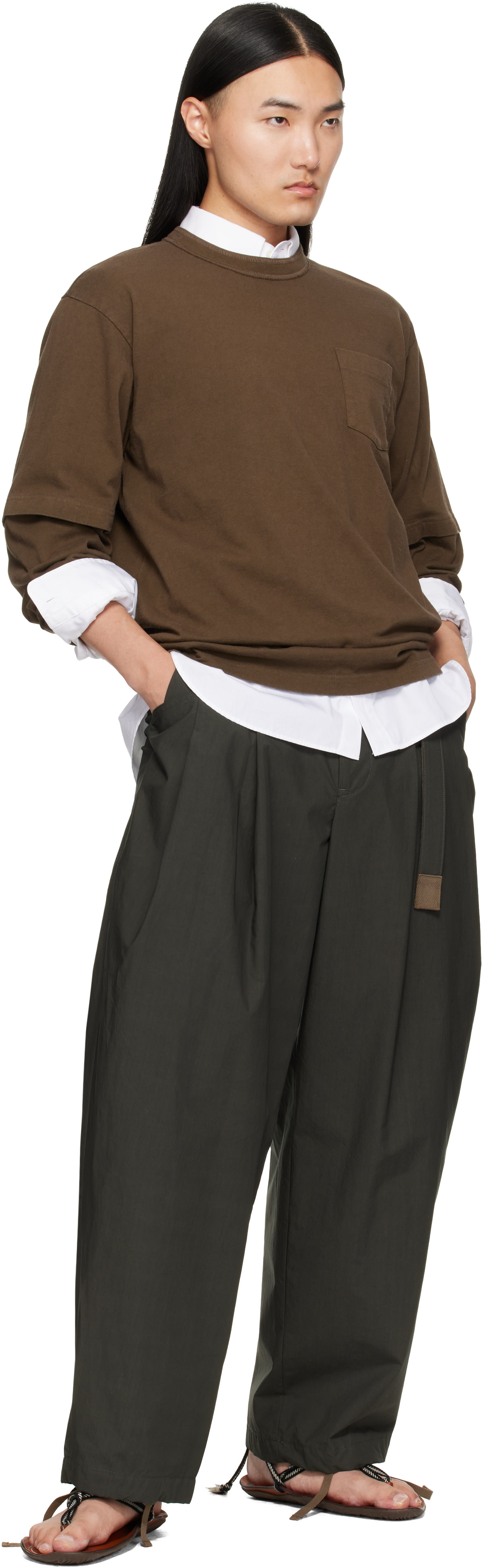 sacai - Pantalon Typewriter kaki