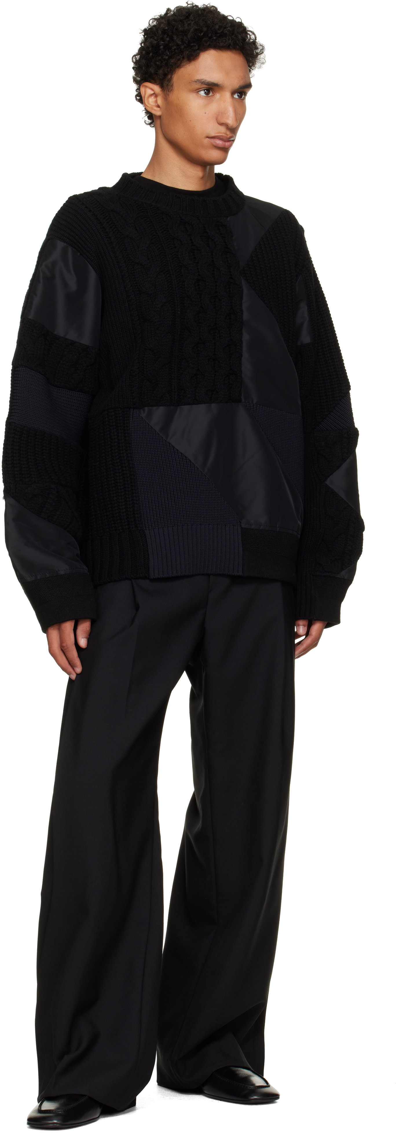 sacai: ブラック A.P.C.エディション Quilts Knit プルオーバー