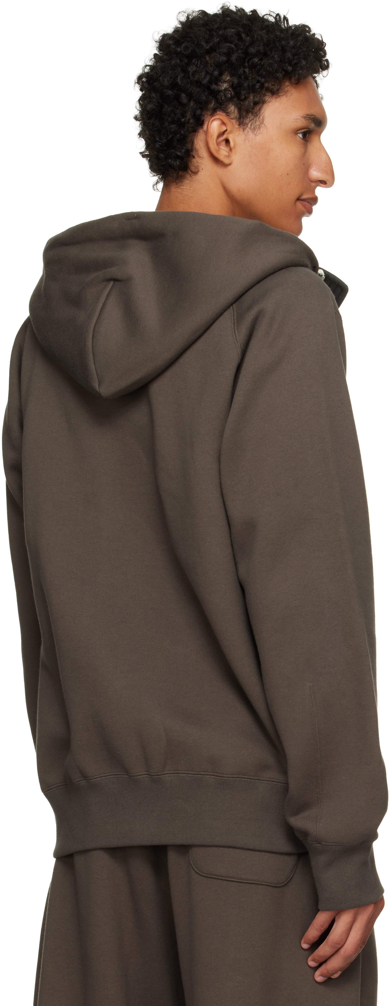 sacai: Khaki Cotton Jersey Hoodie | SSENSE