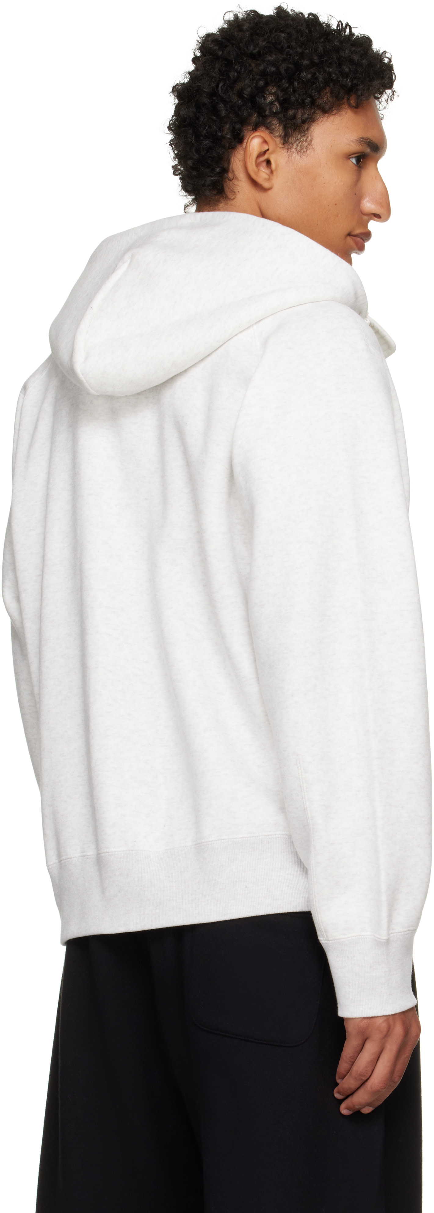 美品 sacai Cotton Jersey Pullover ホワイト 1 sacai: Off-White Cotton Jersey Hoodie | SSENSE