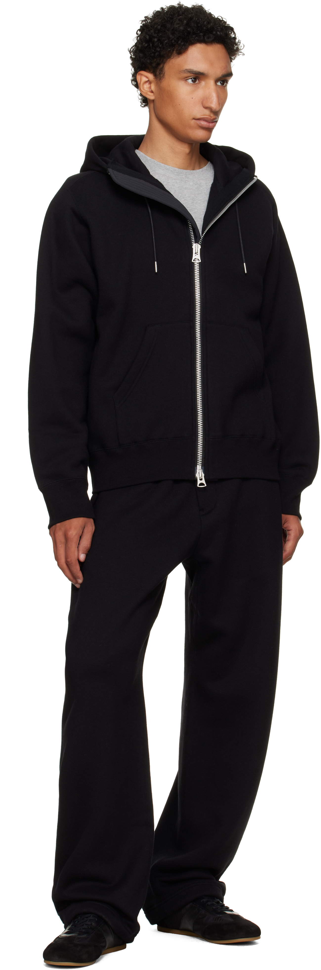 sacai サカイ 2024SS Sweat Jersey Hoodie sacai: Black Cotton Jersey Hoodie | SSENSE