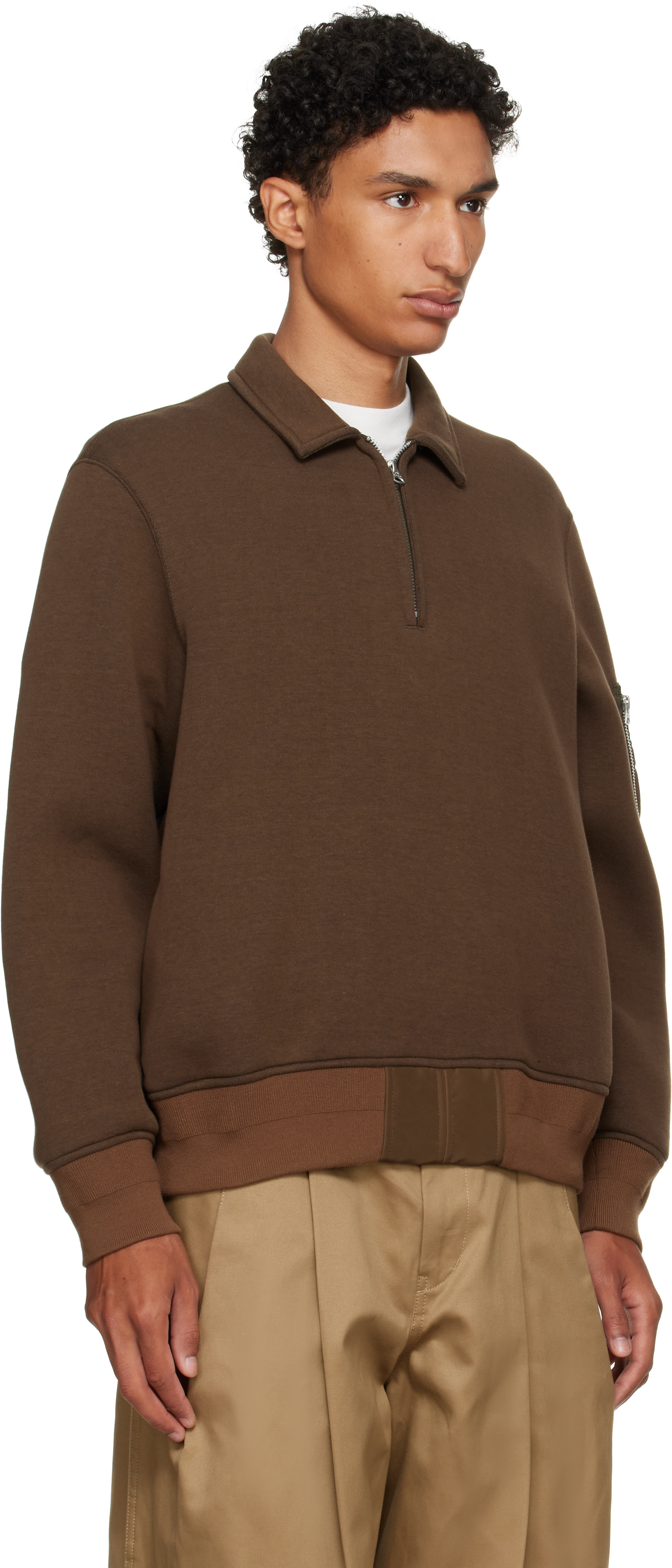 sacai - Brown Sponge Sweat Polo