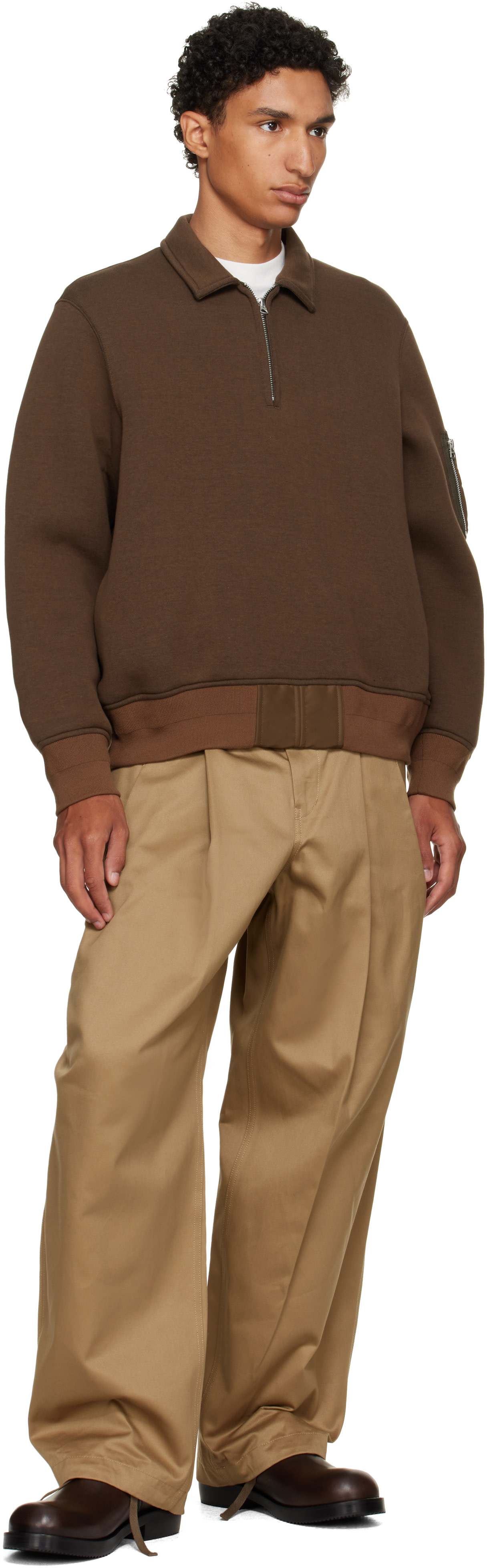 sacai - Brown Sponge Sweat Polo