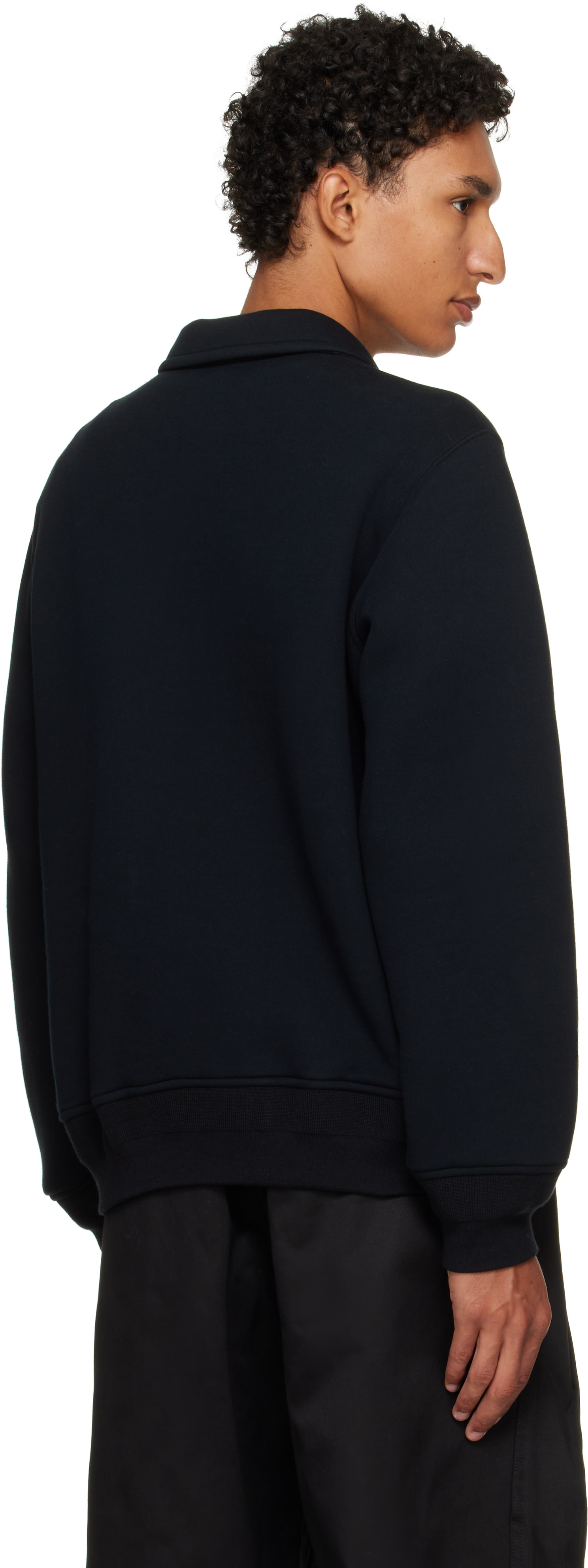 sacai - Black Sponge Sweat Polo