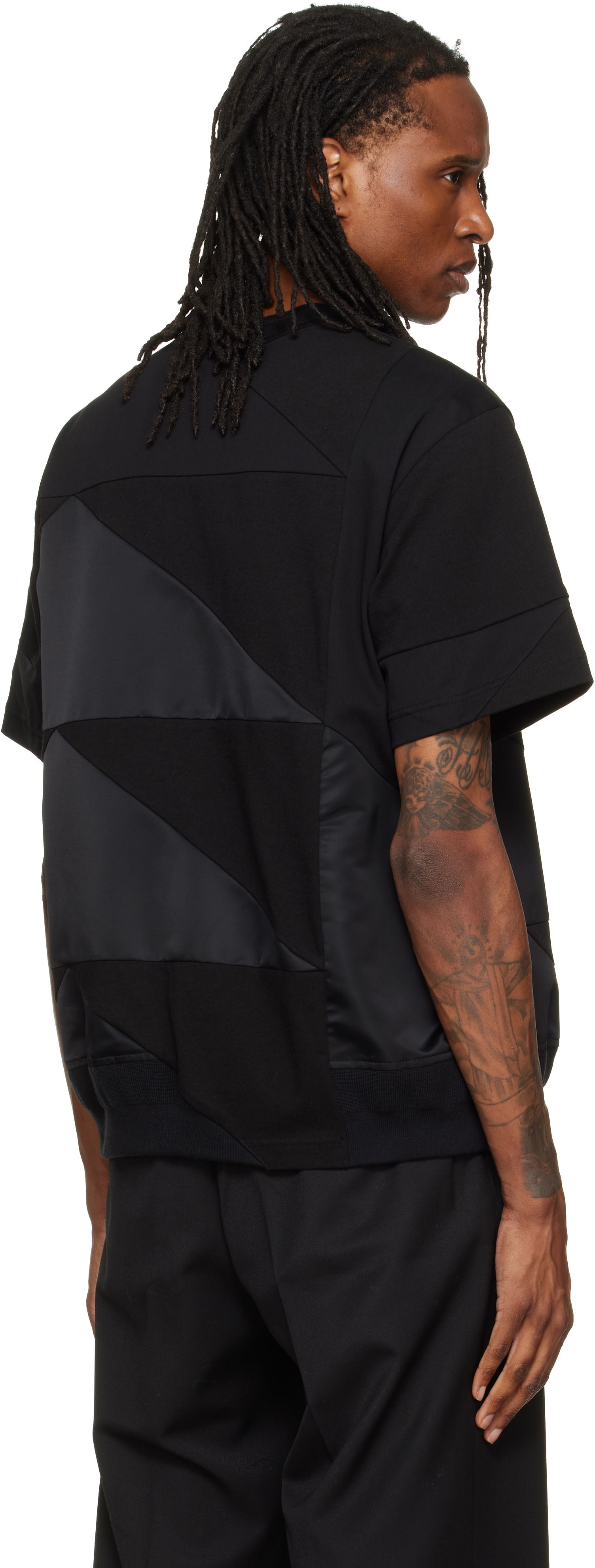 サカイ×A.P.C.Tシャツ sacai: ブラック A.P.C.エディション Quilts Tシャツ | SSENSE 日本