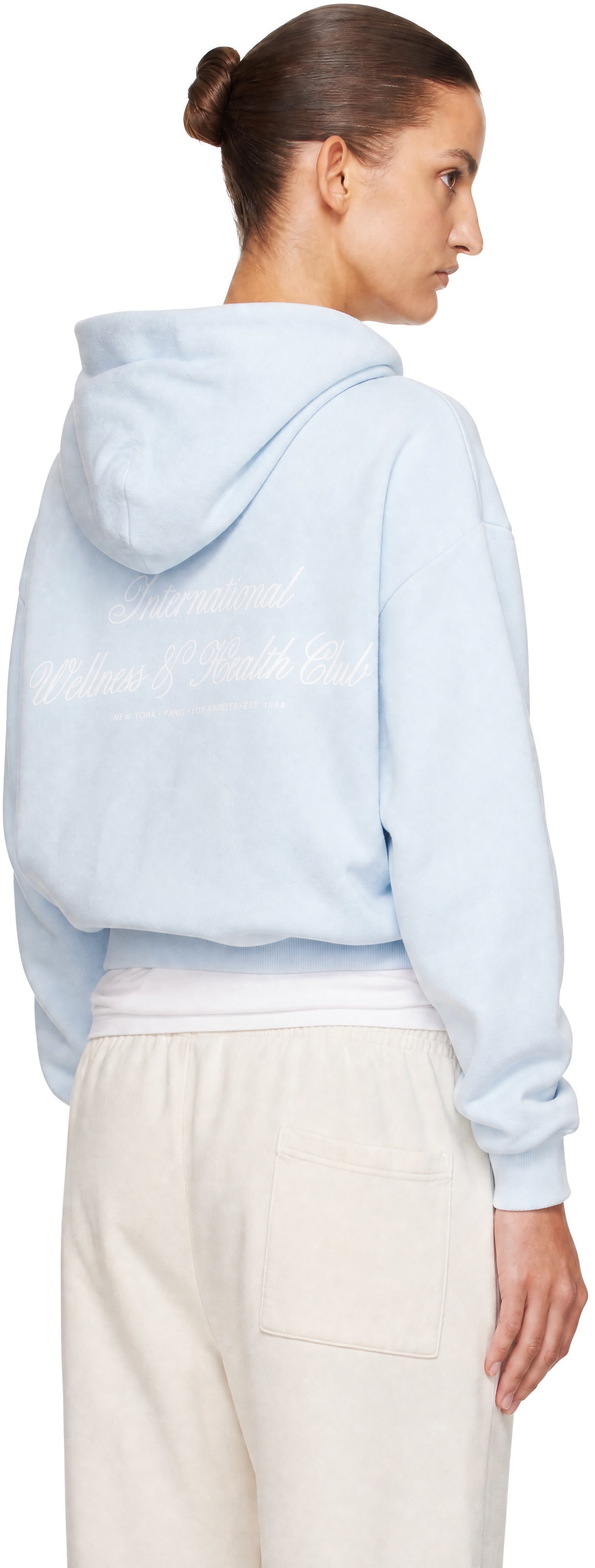 Sporty & Rich - Pull à capuche International bleu