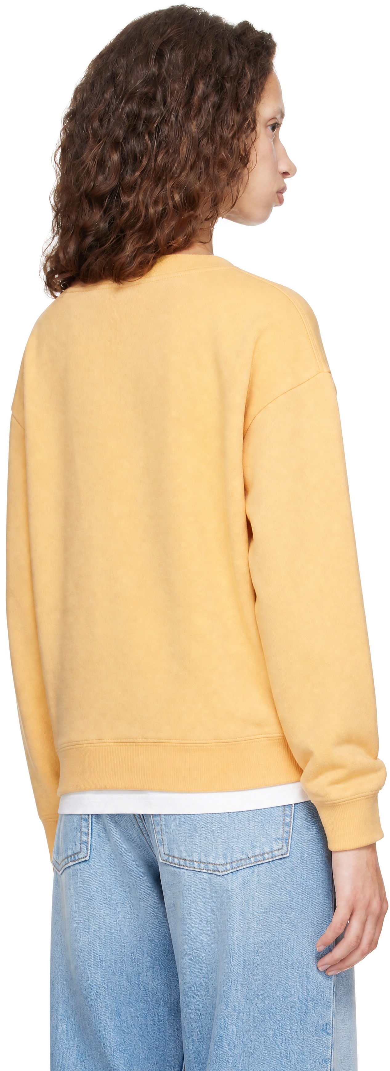 Sporty & Rich: Orange Title Embroidered Crewneck Sweatshirt | SSENSE