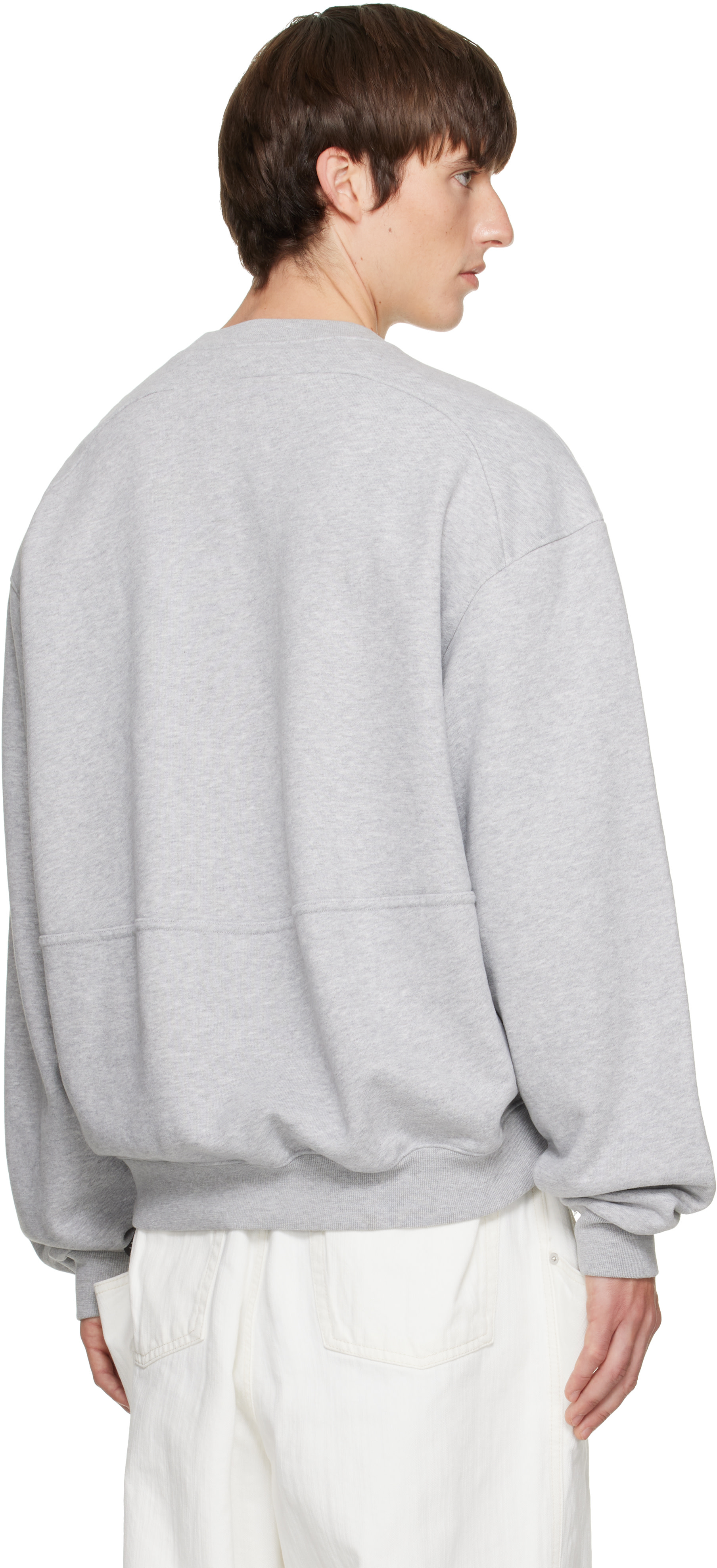 HYACYN - Pull molletonné gris à logo brodé