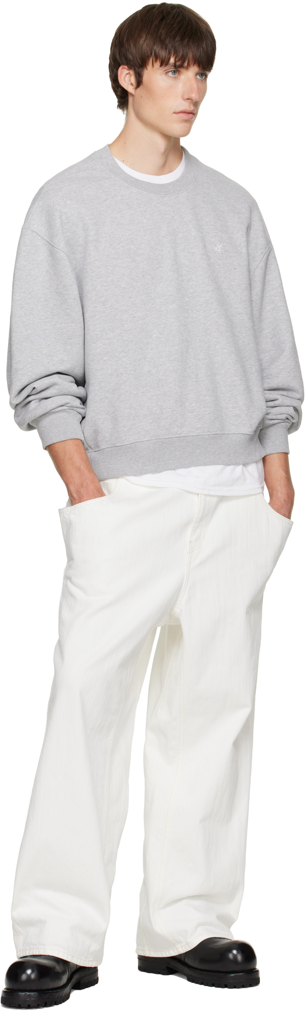 HYACYN - Gray Embroidery Sweatshirt