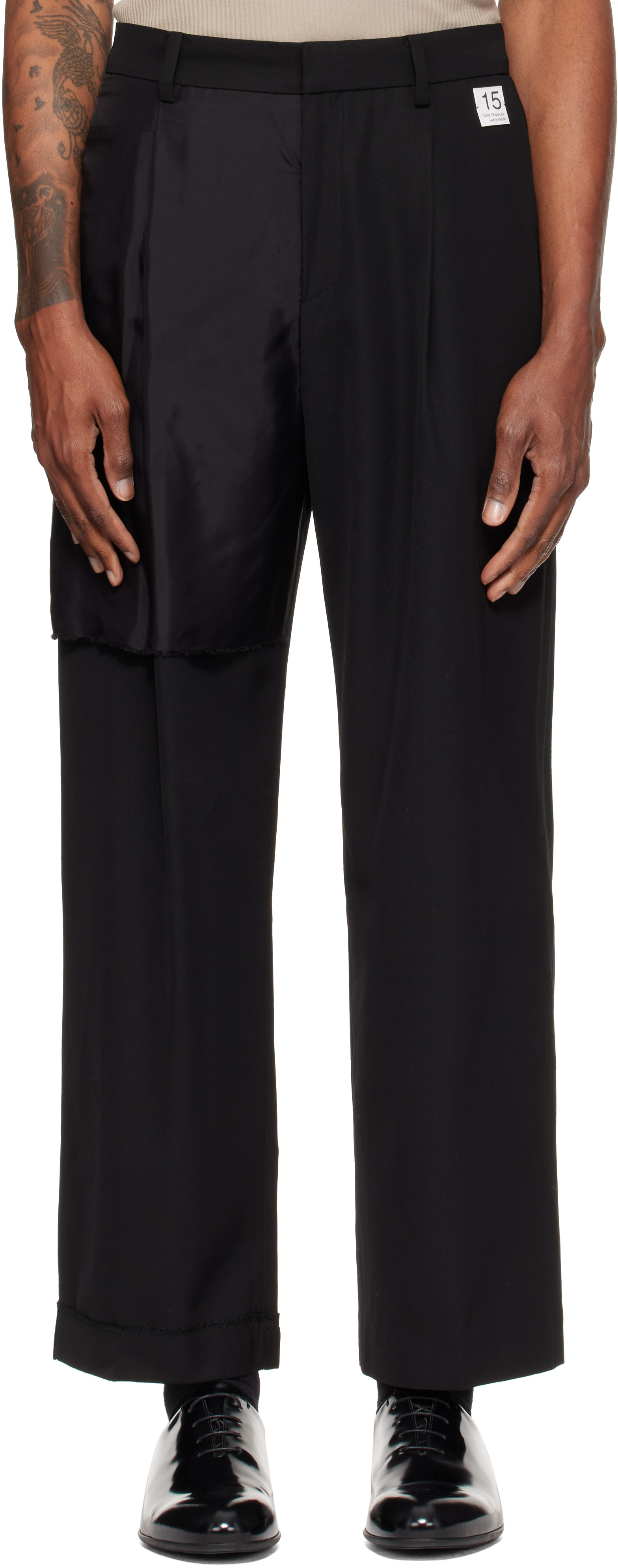 RE;CODE - Black Inside-Out Straight Trousers