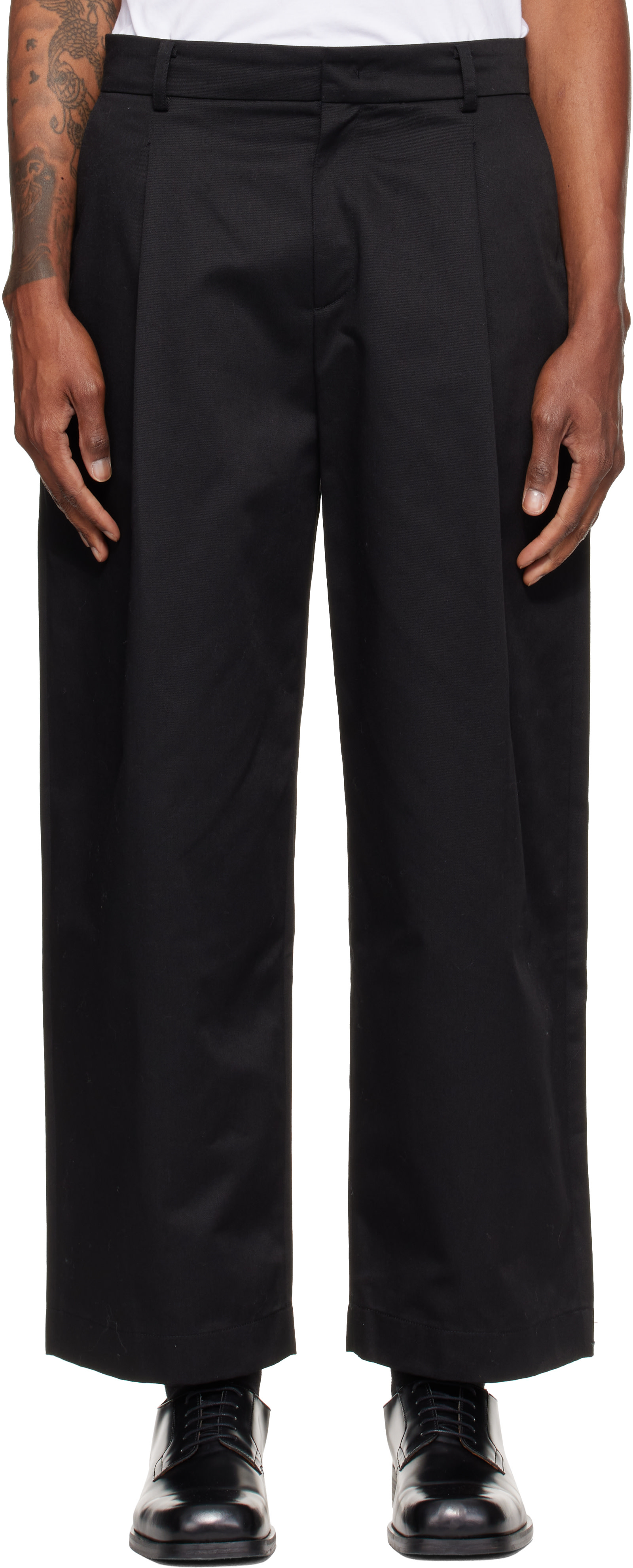 RE;CODE - Black Raw-Edged Trousers