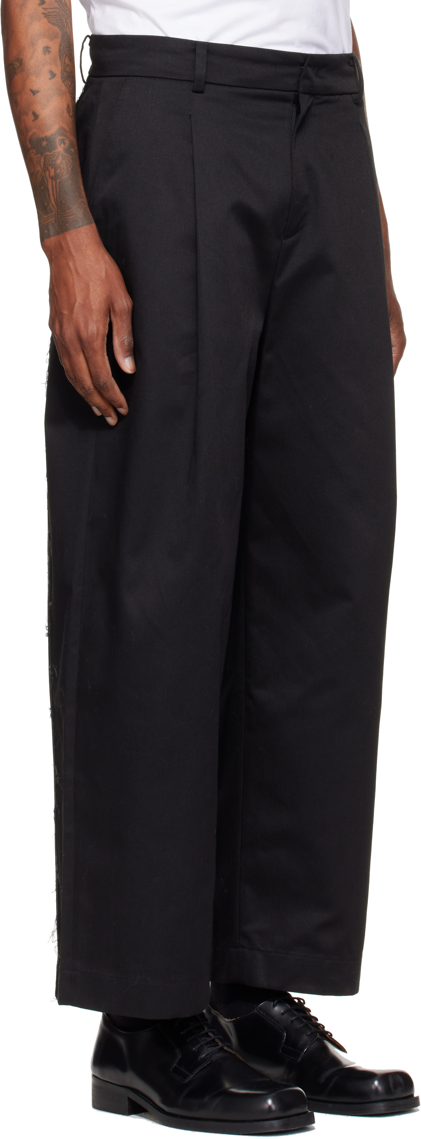 RE;CODE - Black Raw-Edged Trousers