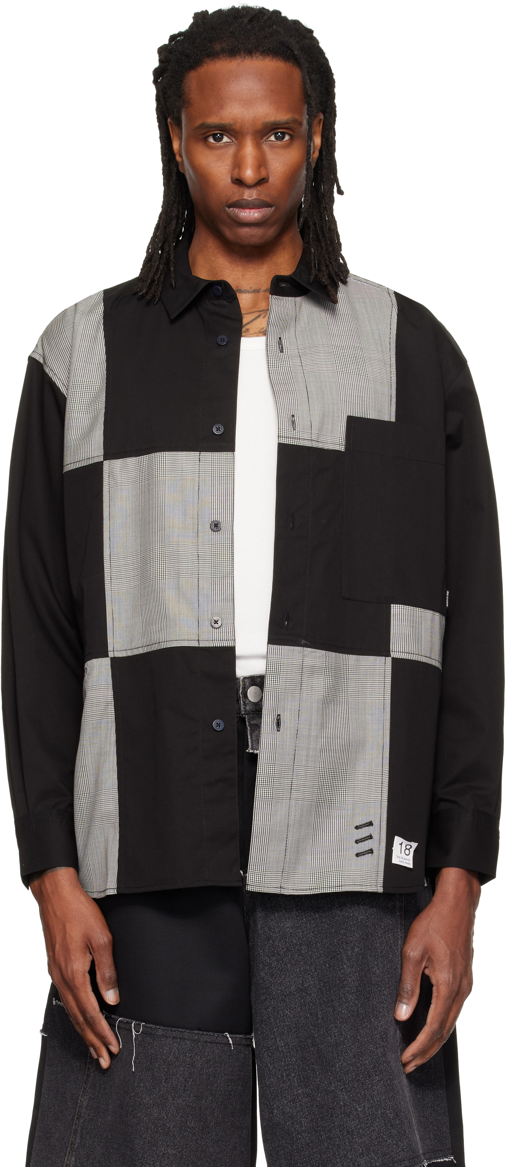 RE;CODE - Black & Off-White Checkerboard Shirt