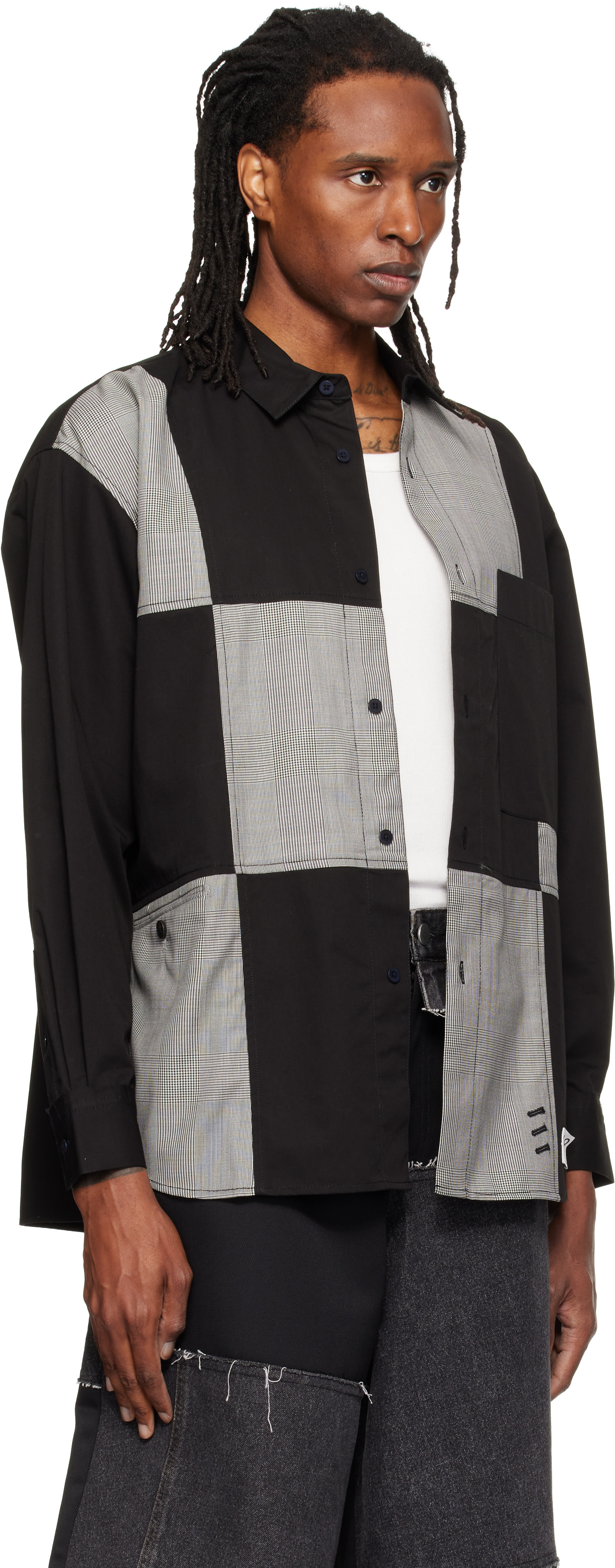 RE;CODE - Black & Off-White Checkerboard Shirt