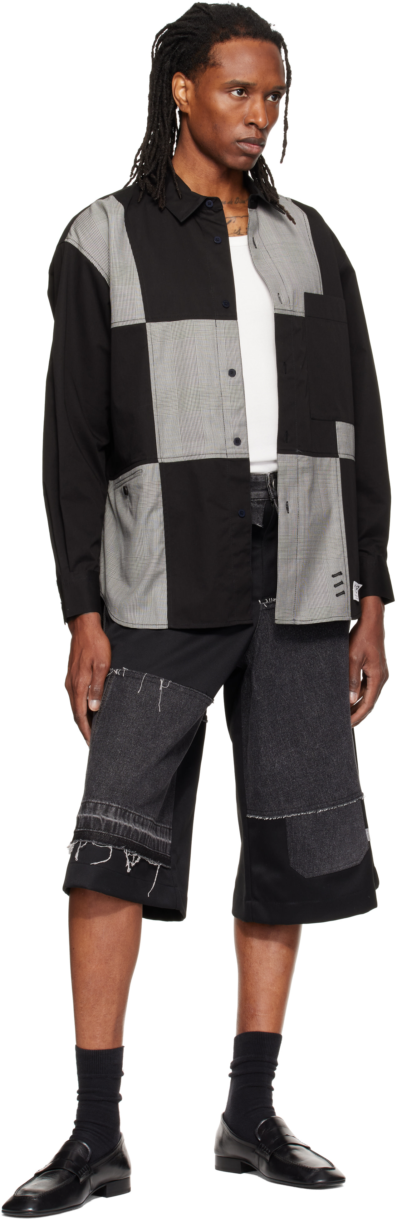 RE;CODE - Black & Off-White Checkerboard Shirt