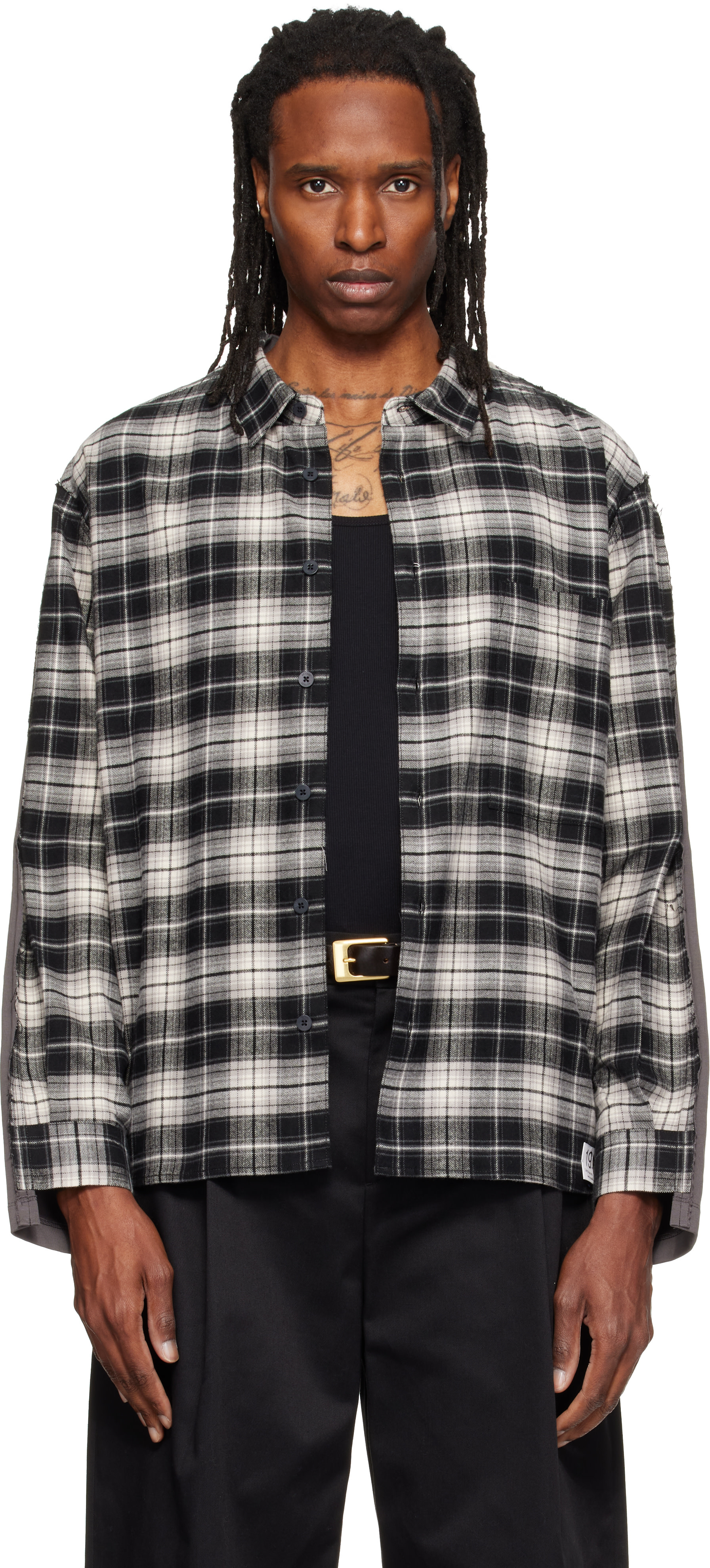 RE;CODE - Gray Mixed Check Shirt