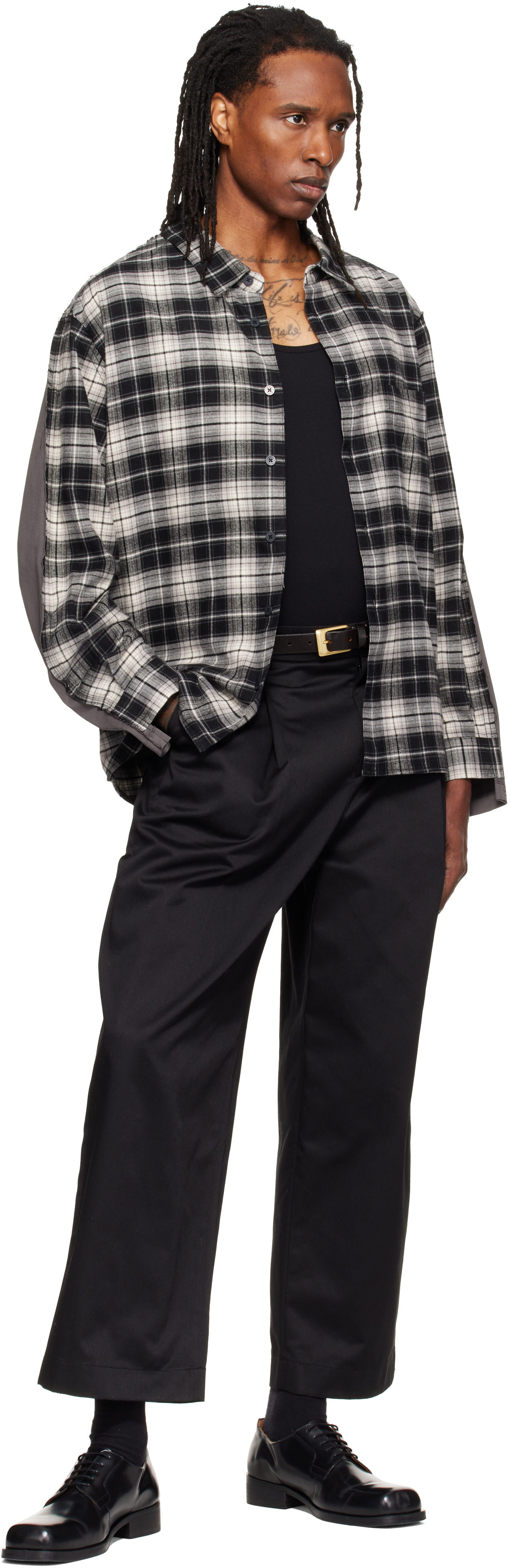 RE;CODE - Gray Mixed Check Shirt