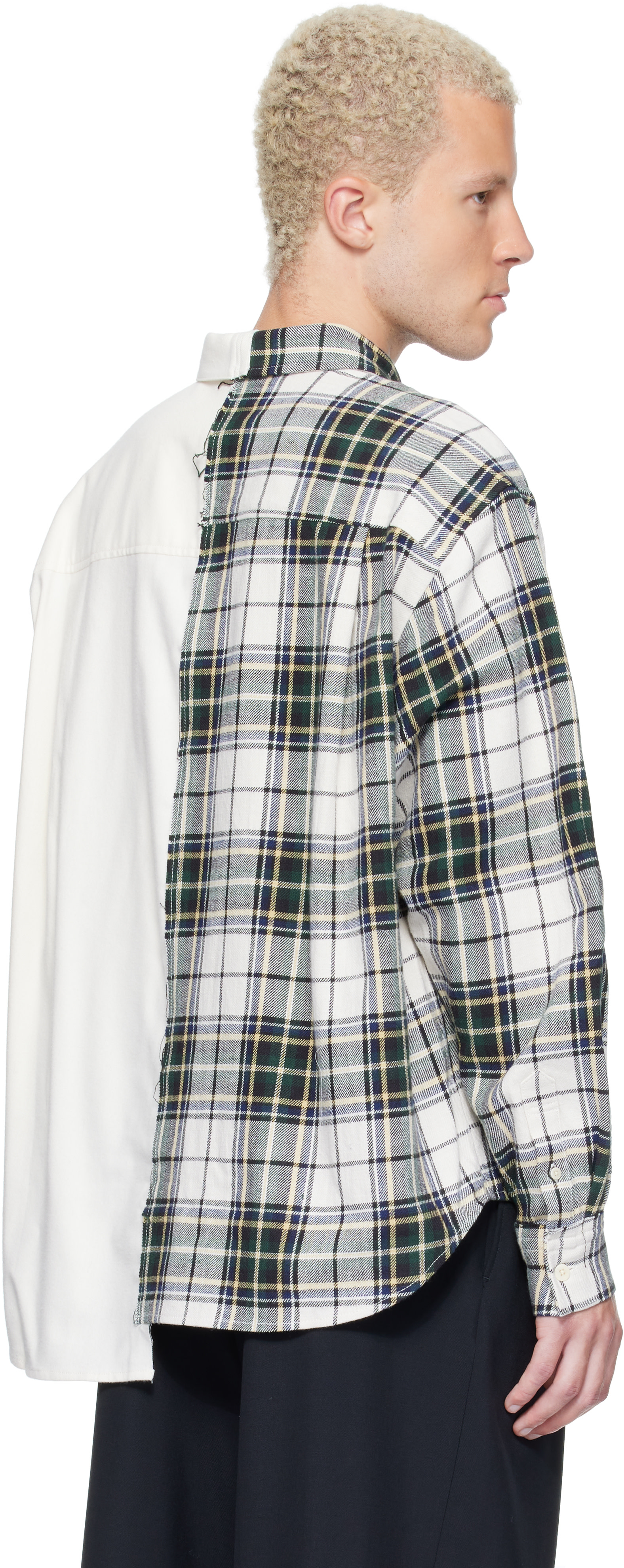 RE;CODE - Off-White Split-Check Shirt