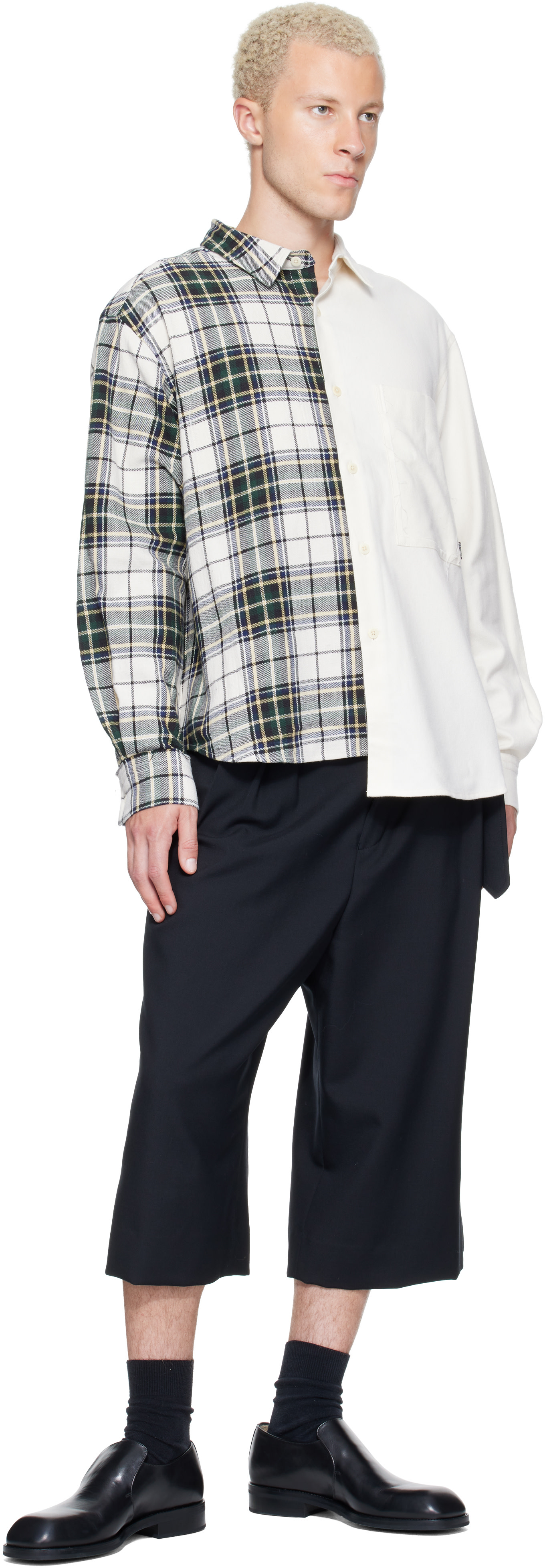 RE;CODE - Off-White Split-Check Shirt